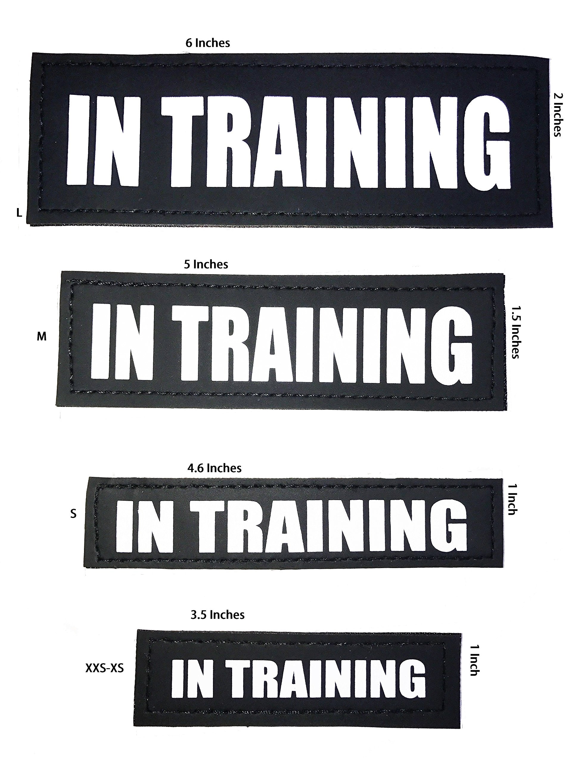 Albcorp Reflective In Training Patches With Hook Backing For Service Animal Vests /Harnesses Large (6 X 2) Inch