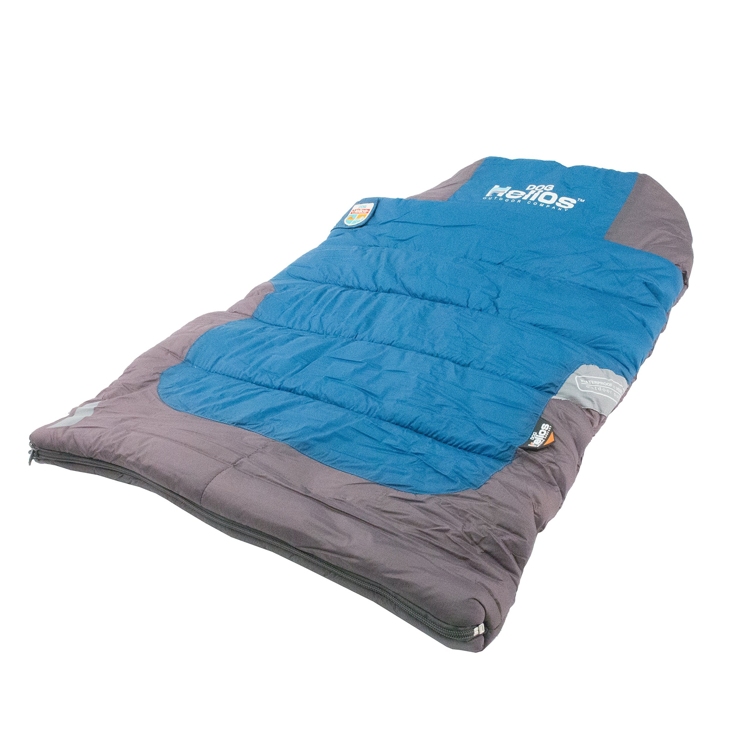 Doghelios 'Trail-Barker' Multi-Surface Water-Resistant Travel Camper Sleeper Pet Dog Bed Mat W/ Blackshark Technology, One Size, Blue, Dark Grey