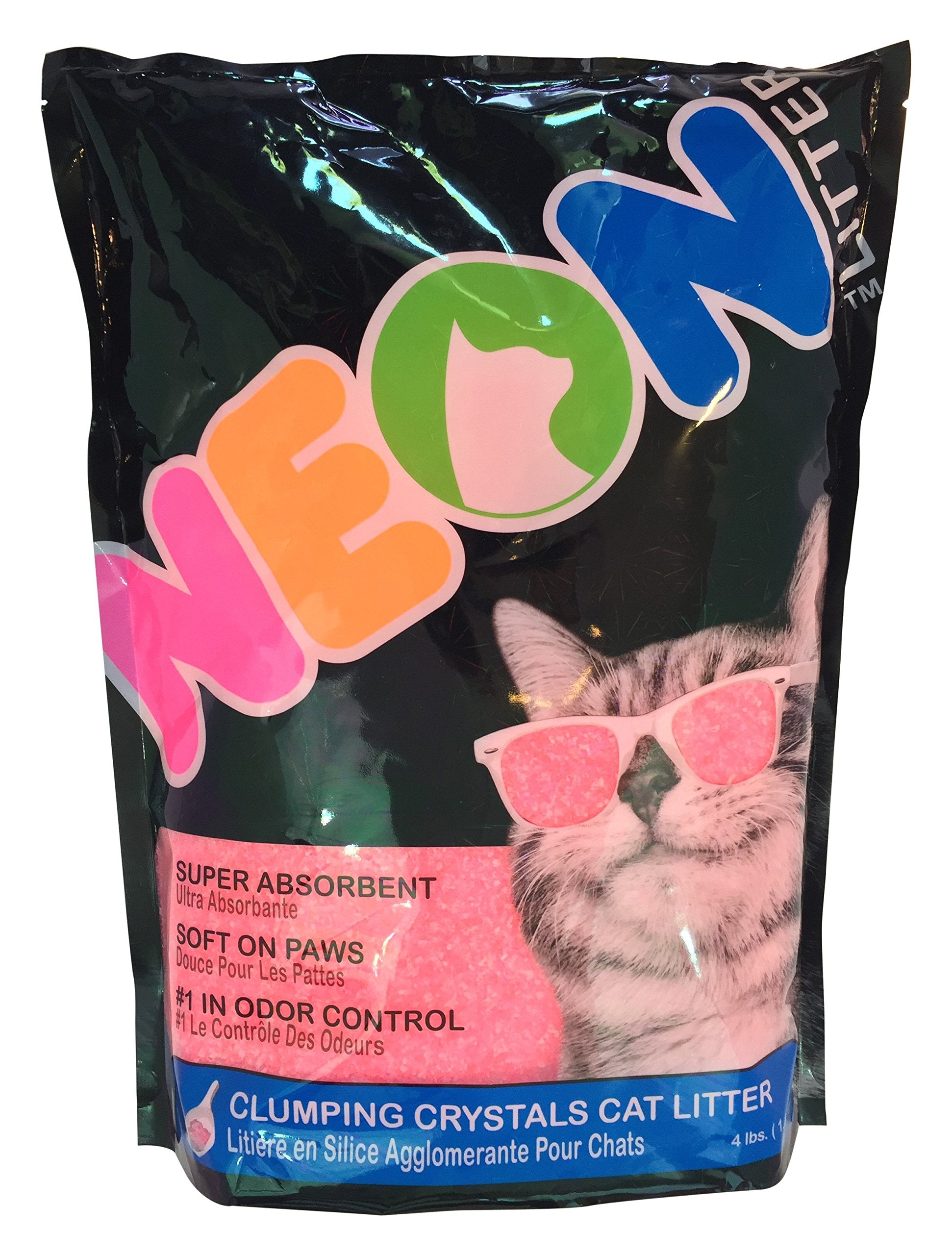 NEON Clumping Silica Gel Crystal Cat Litter, Pink