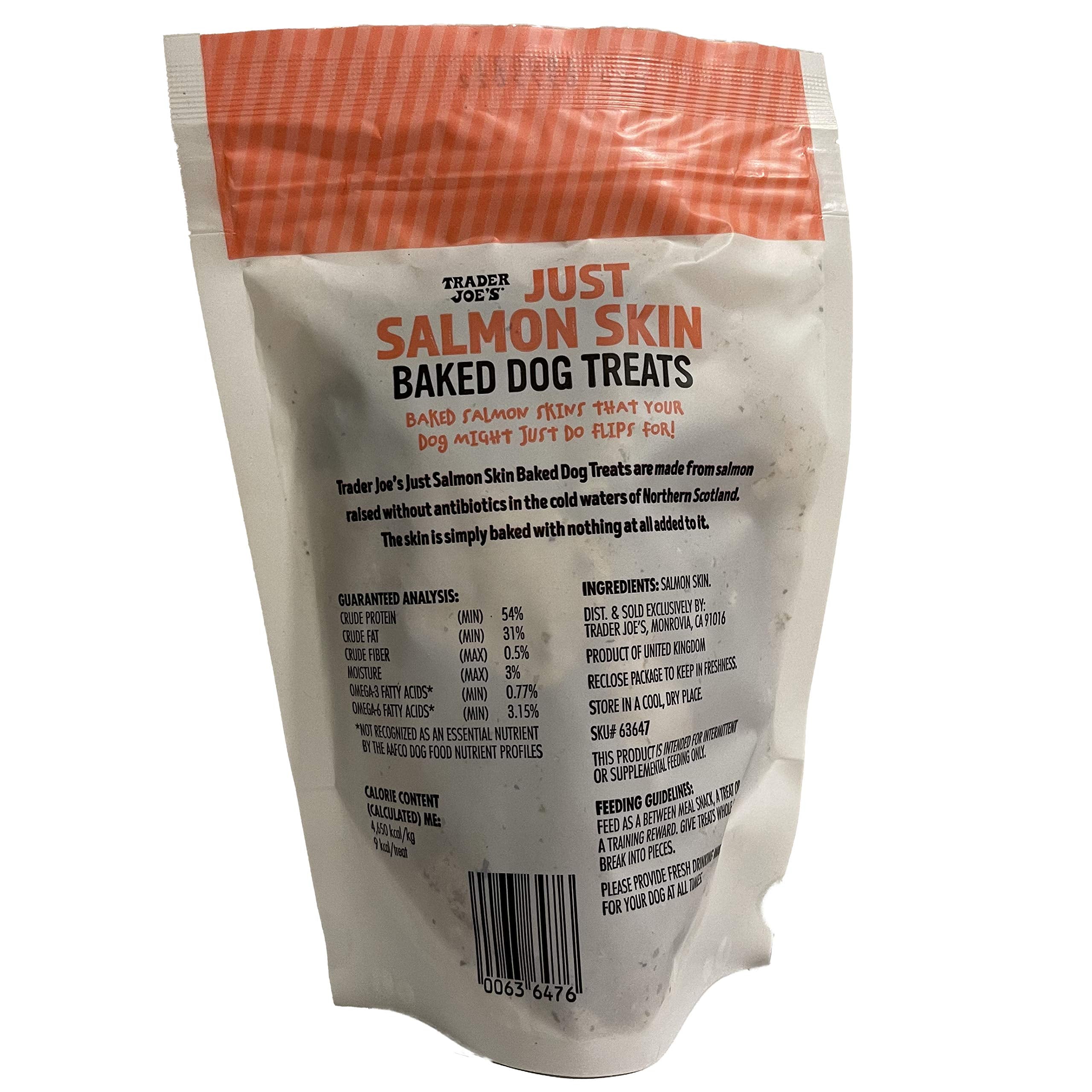 Trader Joes Just Salmon Skin Baked Dog Treats 2oz -Pack of 2