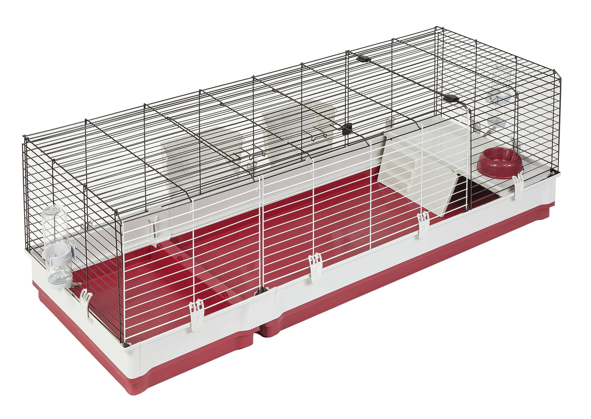 Midwest Homes For Pets Deluxe Rabbit & Guinea Pig Cage, Xx-Large, White & Red