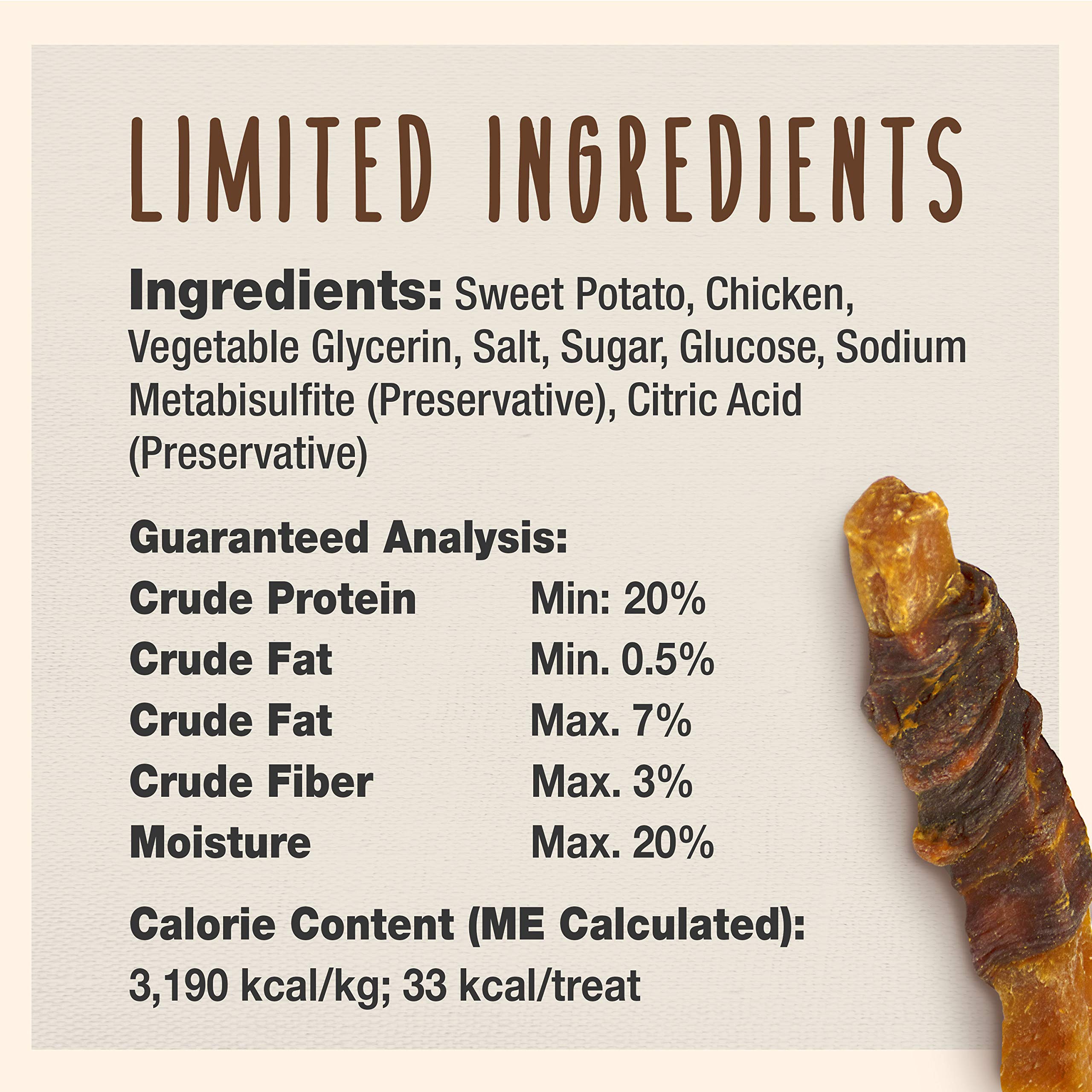 Cadet Gourmet Sweet Potato & Chicken Wraps Dog Treats - Healthy and Natural Chicken and Sweet Potato Dog Training Treats for Sma