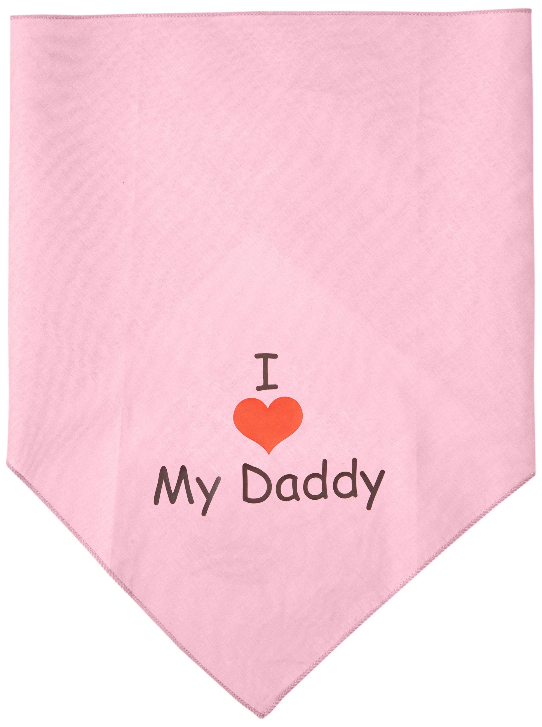 Pet and Dog Bandana Screen Printed, &quot;I Love My Daddy&quot; Cocoa Large