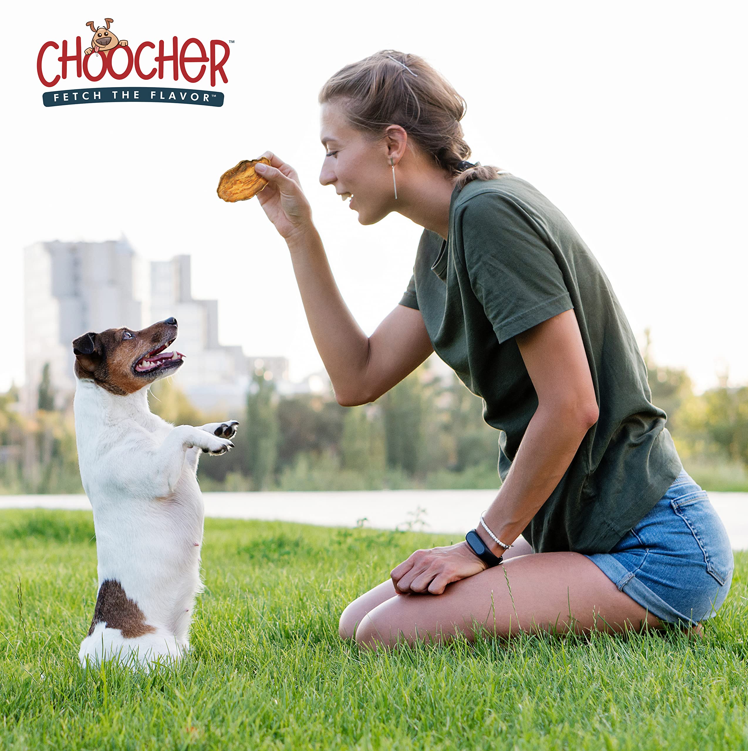 CHOOCHER Dehydrated Sweet Potato Dog Treats - High Fiber Gluten Free & Vegan Dental Chews for Small Medium Large Dogs - Made in