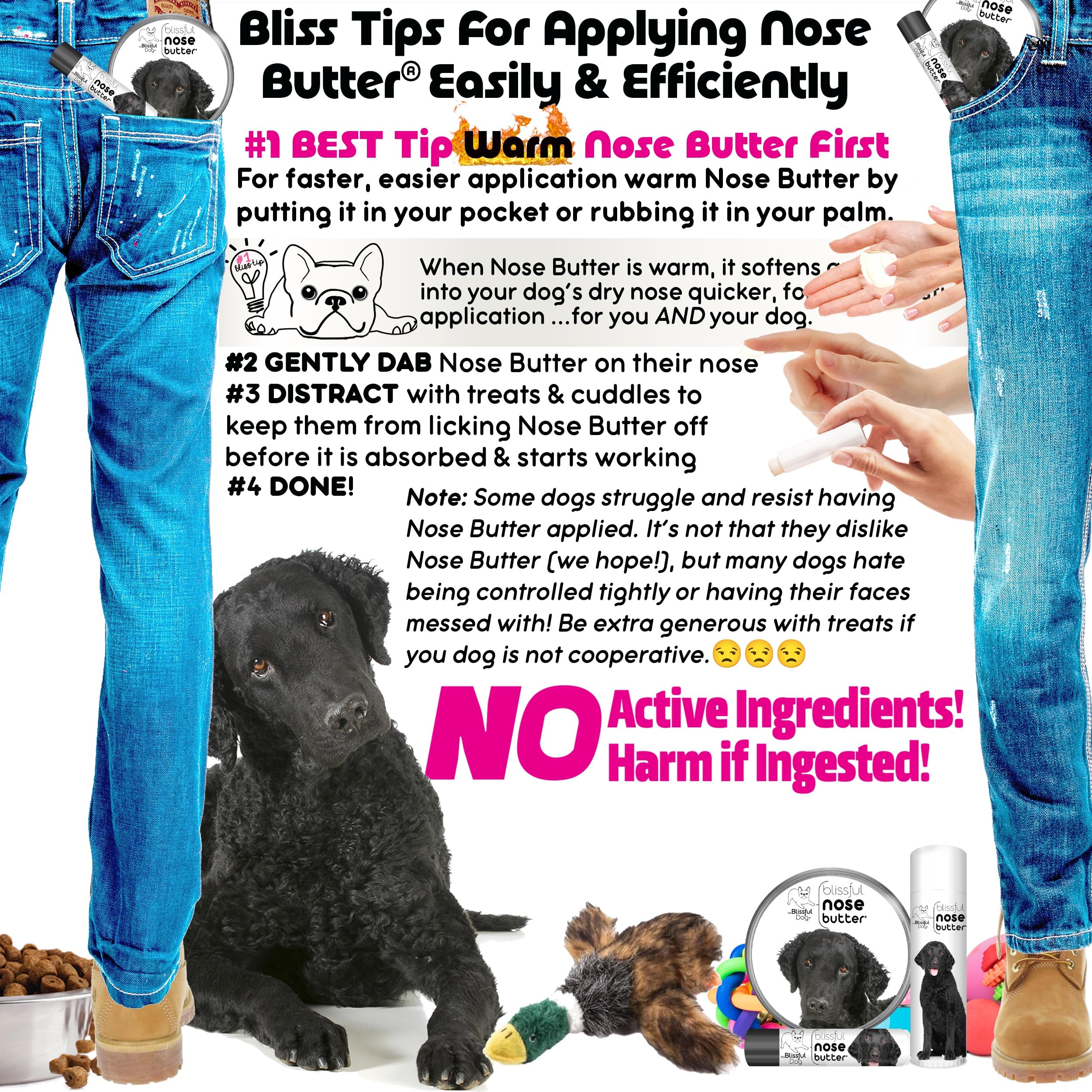 The Blissful Dog Curly-Coat Retriever Unscented Nose Butter, 2-Ounce