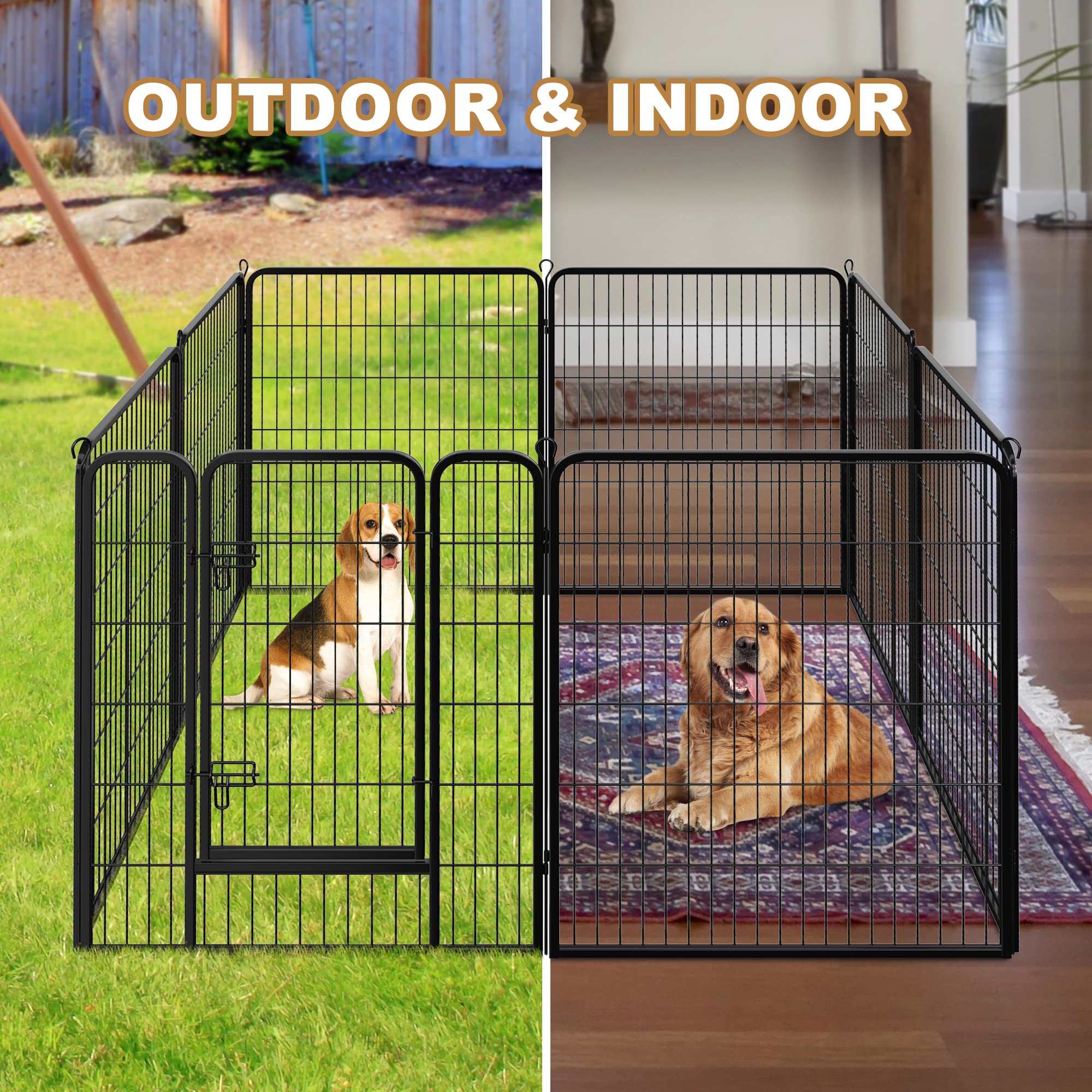 Zeny Dog Fences For The Yard, Camping, Dog Pens Outdoor, Dog Pen Indoor, 8 Panels Dog Playpen For Small/Medium/ Dogs, 40 Inch Height Pet Exercise Pen For Rabbit /Puppy/Small Animals