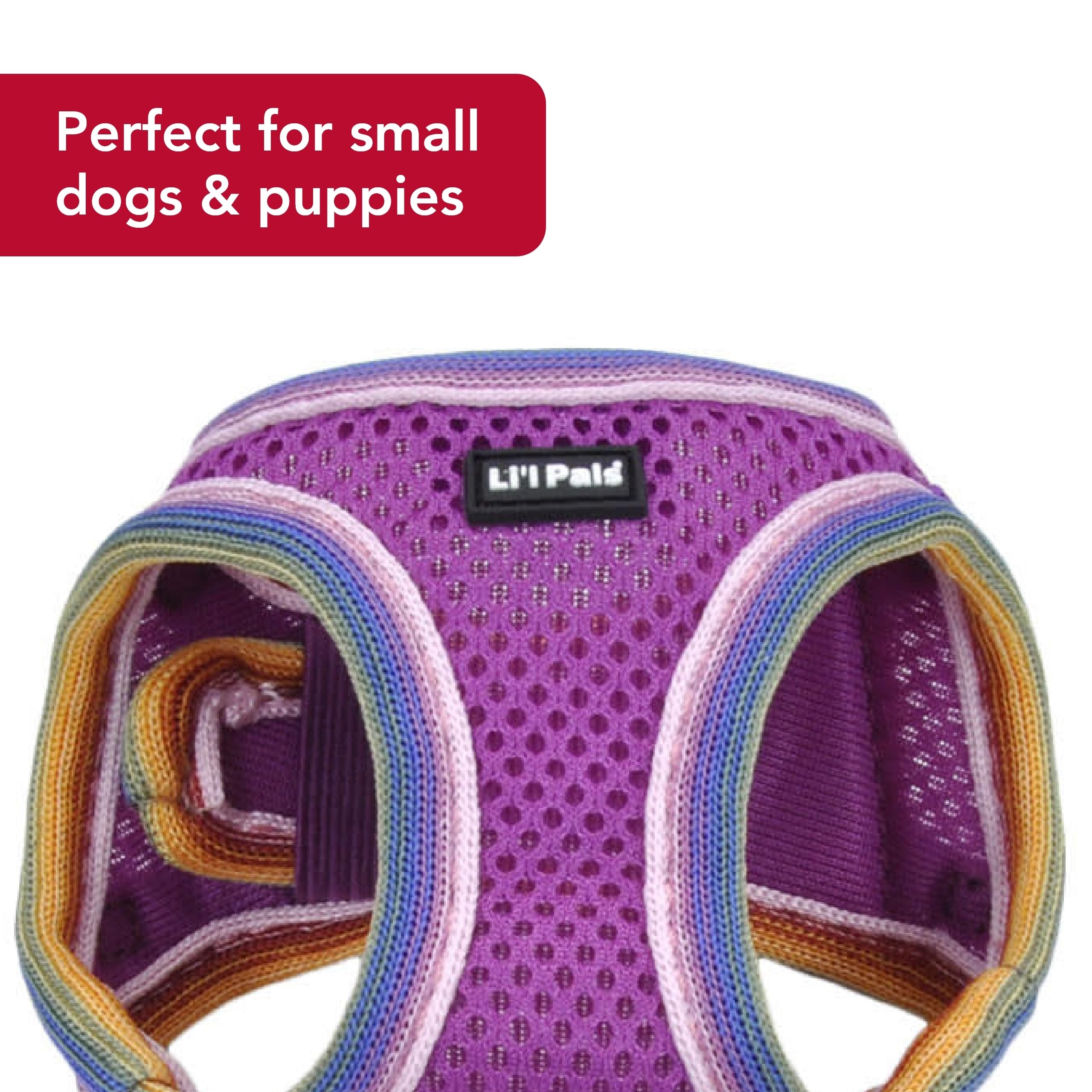Coastal Pet Li'L Pals Comfort Mesh Dog Harness - No-Pull Step-In Dog Harness For Small Dogs & Puppies - Dog Cooling Vest - Orchid - 3/8' X 10'-12'
