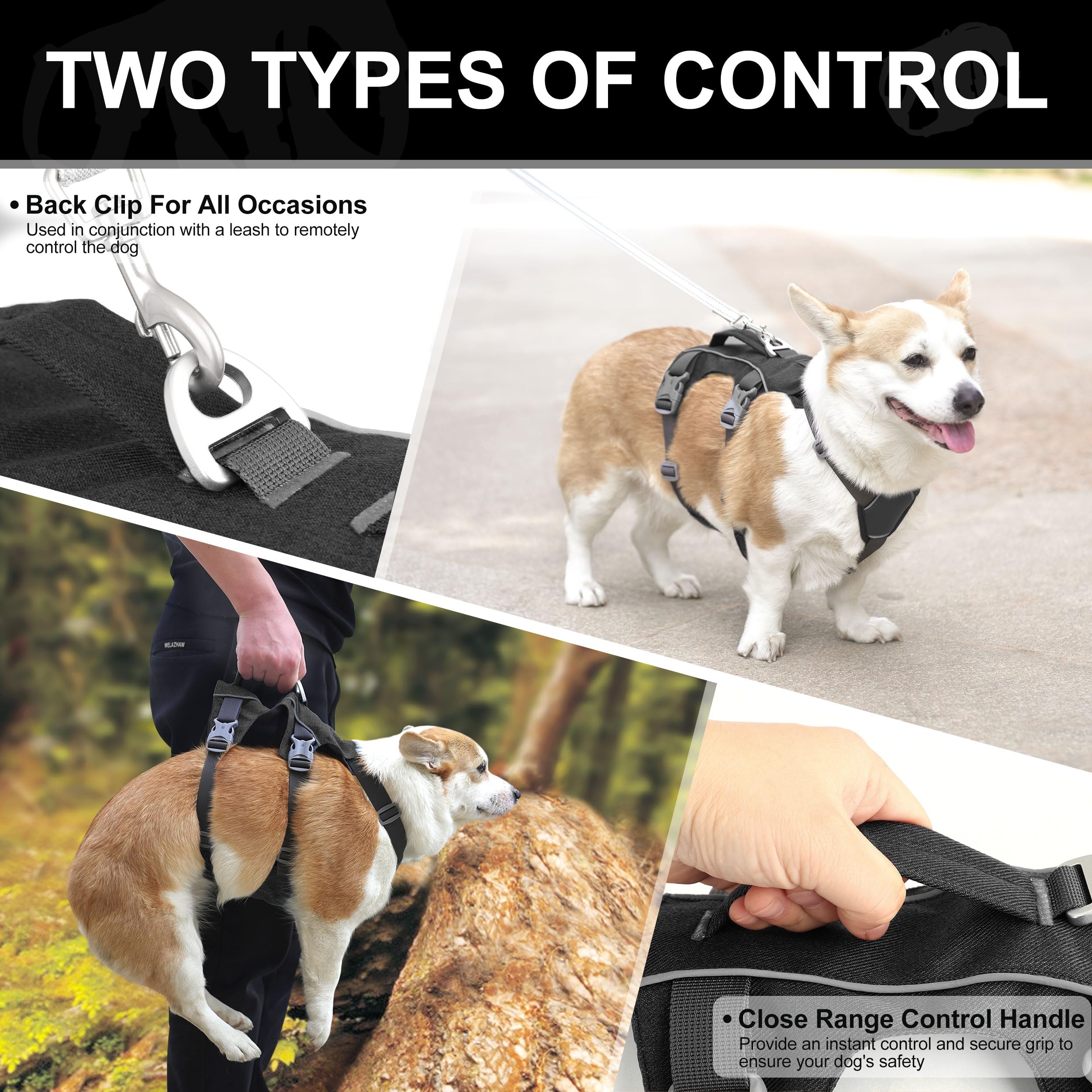 Akailea Escape Proof Dog Harness With Handle - Reflective Dog Vest, Breathable Soft Full Body Pet Harness For Small Medium Dogs