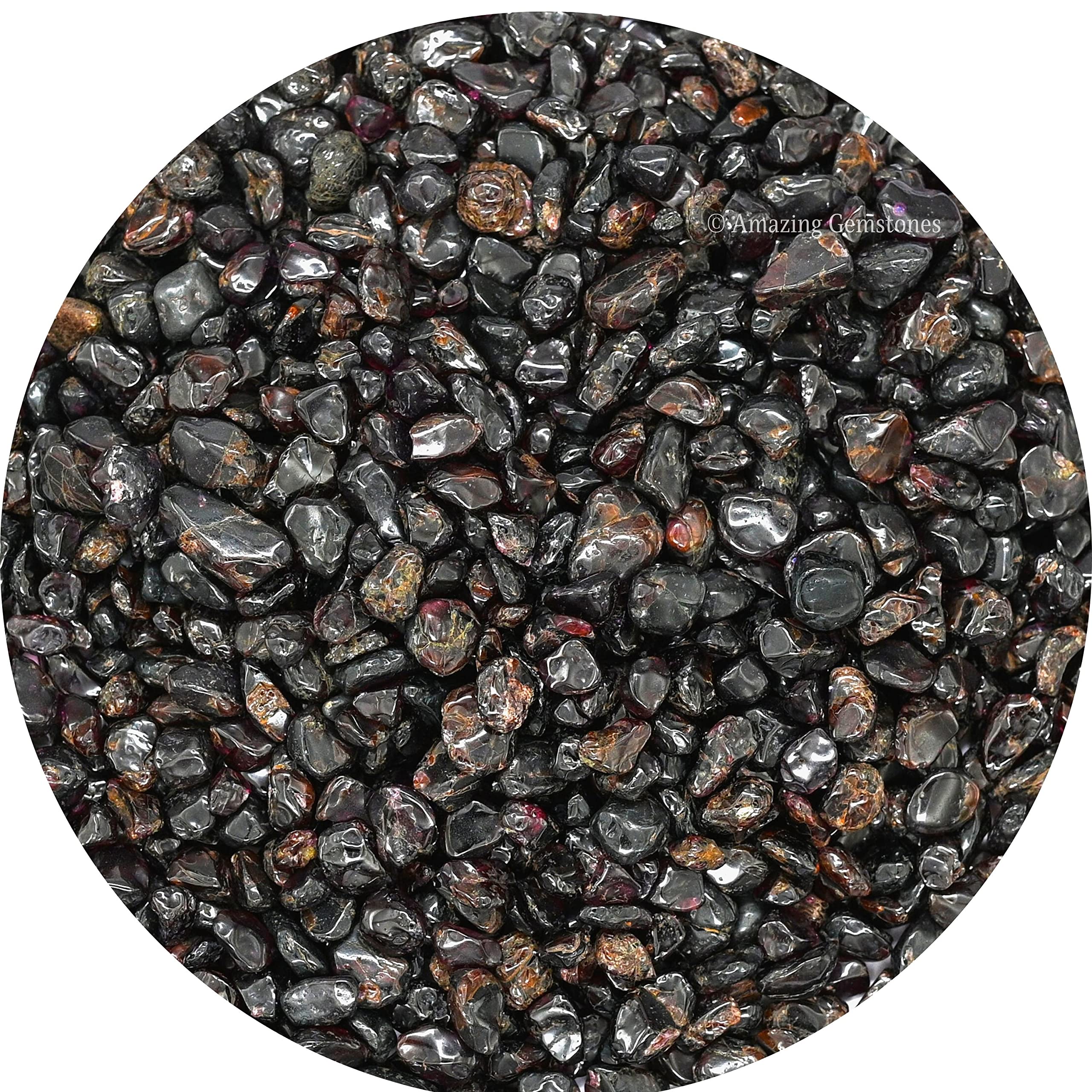 Garnet Crystal Chips Aquarium Gravel Rocks - Natural AAA Grade Gemstones, Small Tumbled Stones and Tiny Crystals for Decoration 