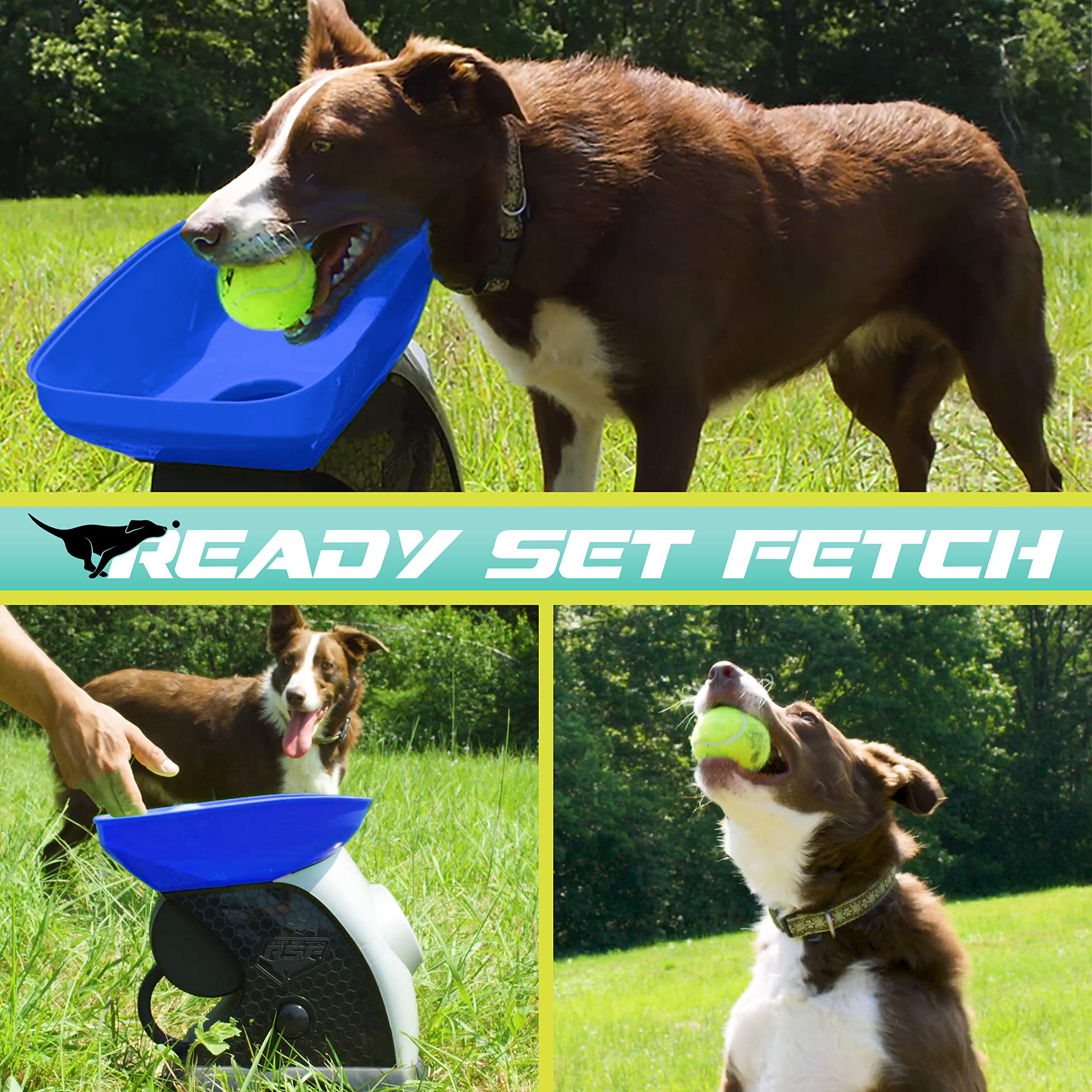 Franklin Pet Ready Set Fetch Automatic Tennis Ball Launcher Dog Toy - Official Size Tennis Ball Thrower - Interactive Toy