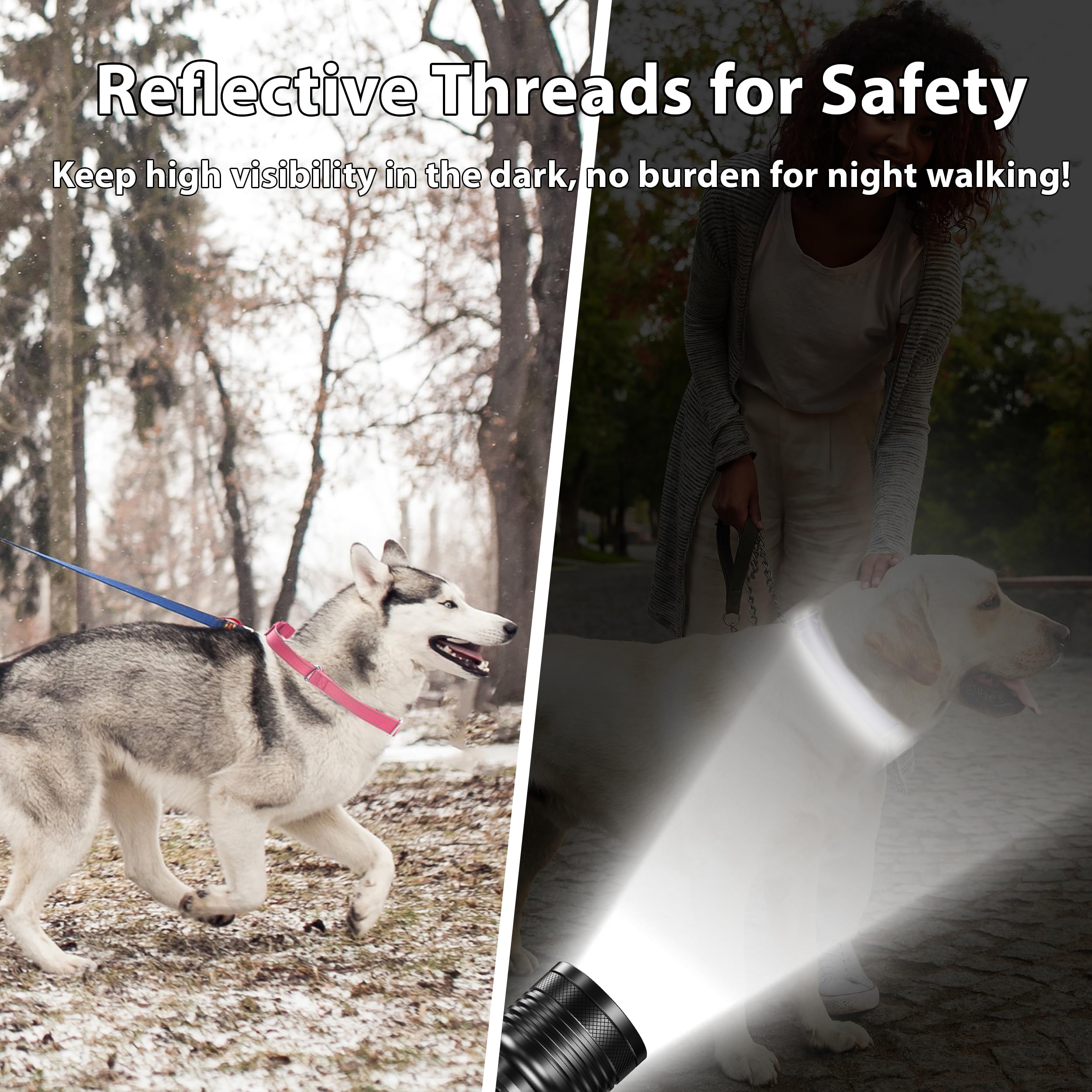 Seyezo Martingale Dog Collar, Slip Martin Collar For Dogs With No Buckle, Reflective Pet Trainning Collars For Small Medium Larg