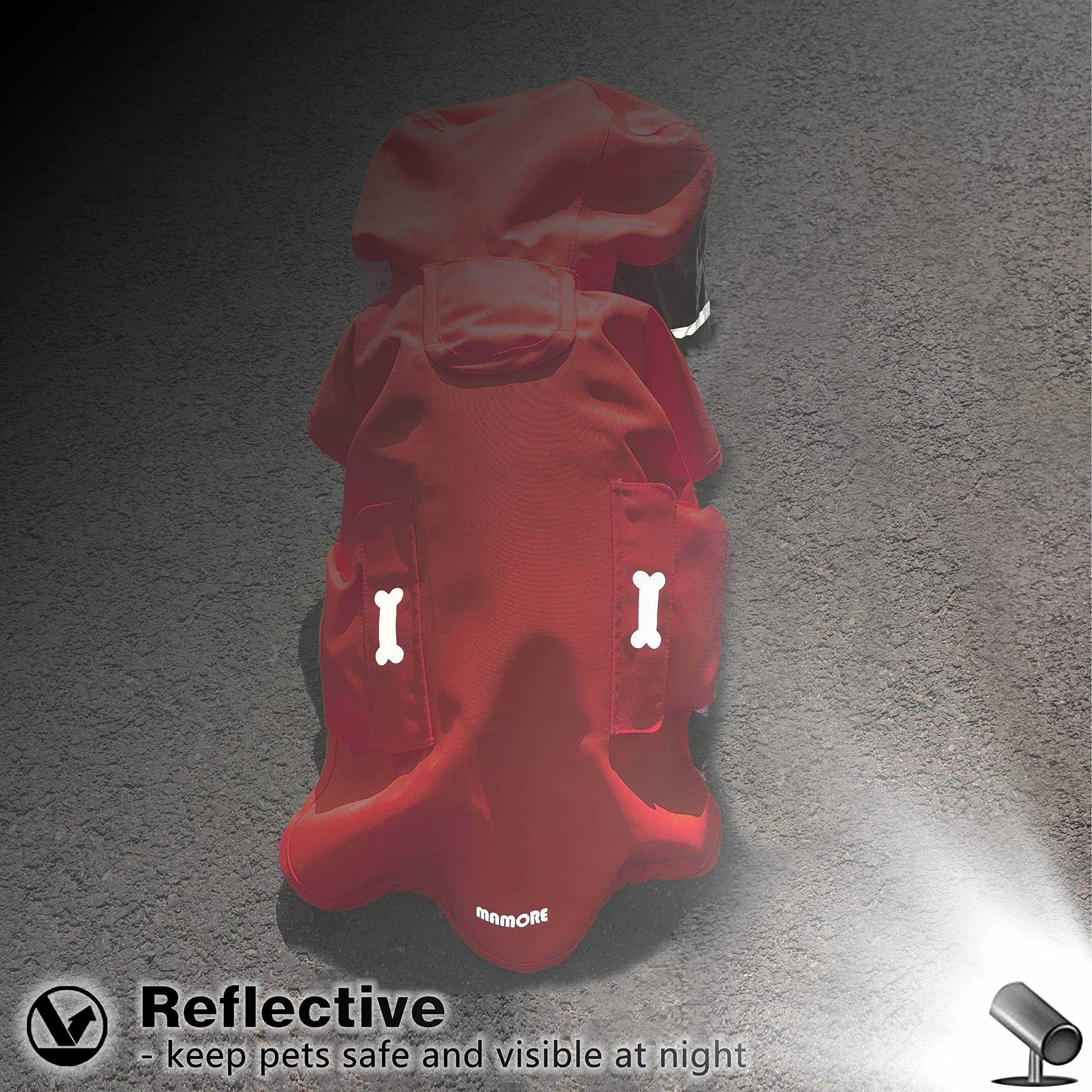 Dog Raincoat,Waterproof Rain Poncho With Hoodie, High Reflective Adjustable Pet Rain Jacket With Leash Hole For Small Medium And Large Dogs (Red, Xx-Large)