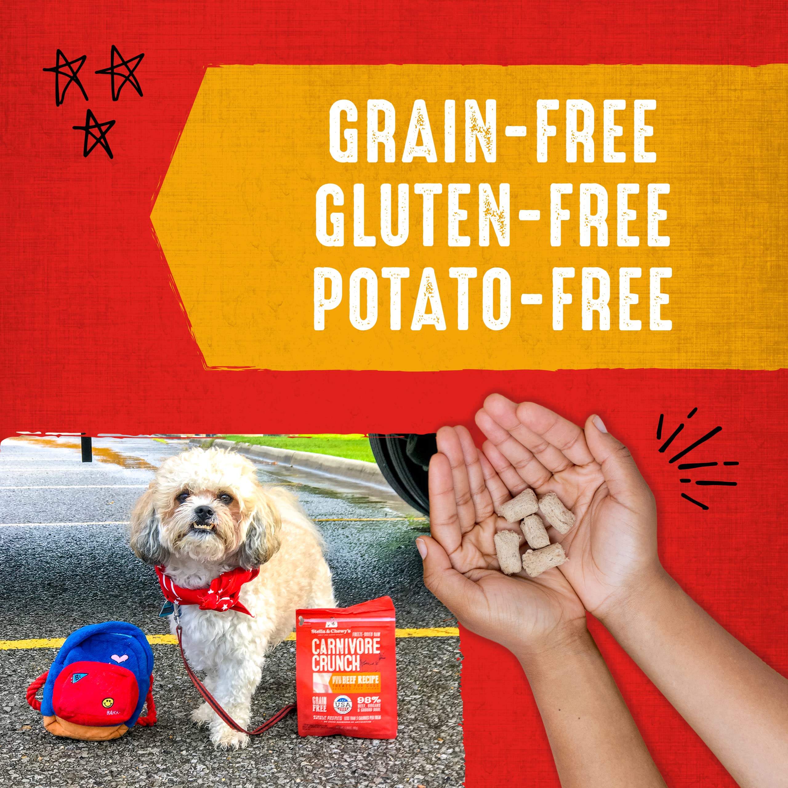Stella & Chewys Freeze-Dried Raw Dog Treats - Carnivore Crunch for Training - Natural Limited Ingredient, Grain-Free - Perfect