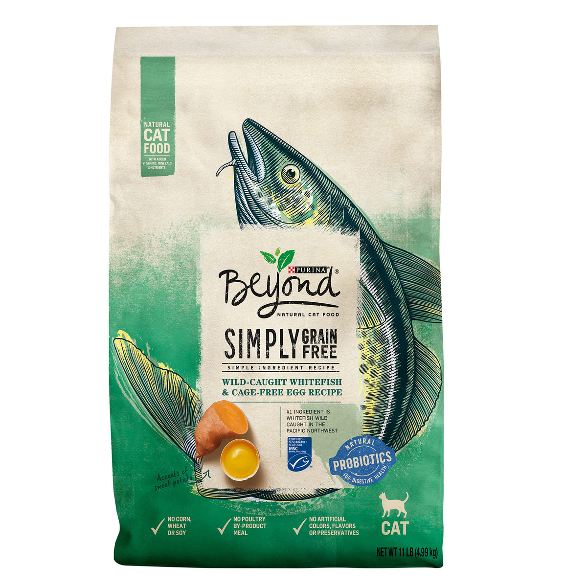 Purina Beyond Natural Grain Free Dry Cat Food Whitefish And Egg Recipe With Added Vitamins, Minerals And Nutrients - 11 Lb. Bag