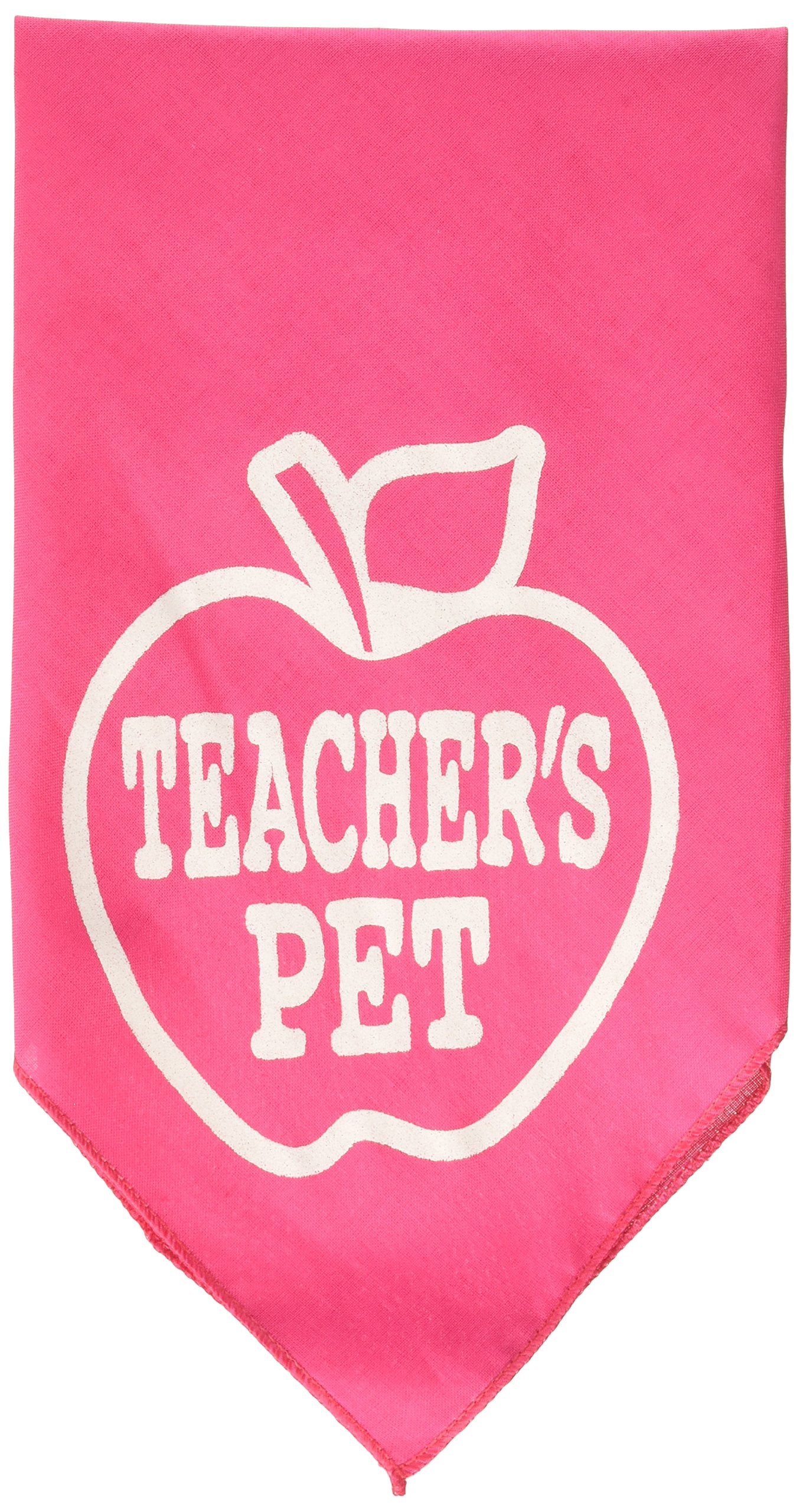 Mirage Pet Products Teachers Pet Screen Print Bandana, Small, Bright Pink