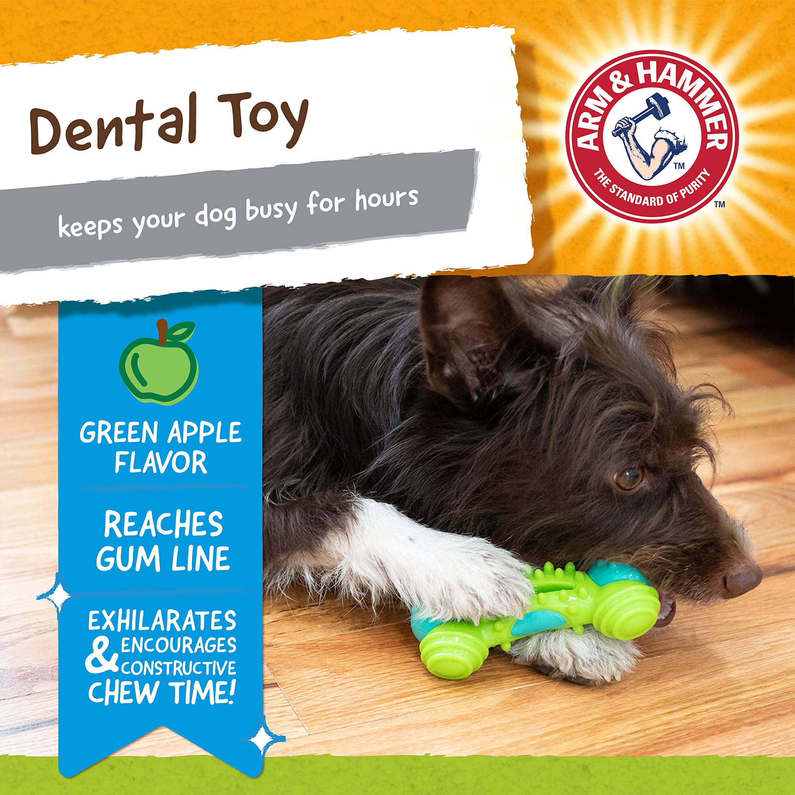 Arm & Hammer for Pets Nubbies Duality Bone Dental Dog Toy| Best Dog Chew Toy for Moderate Chewers | Dog Dental Toy Helps Reduce
