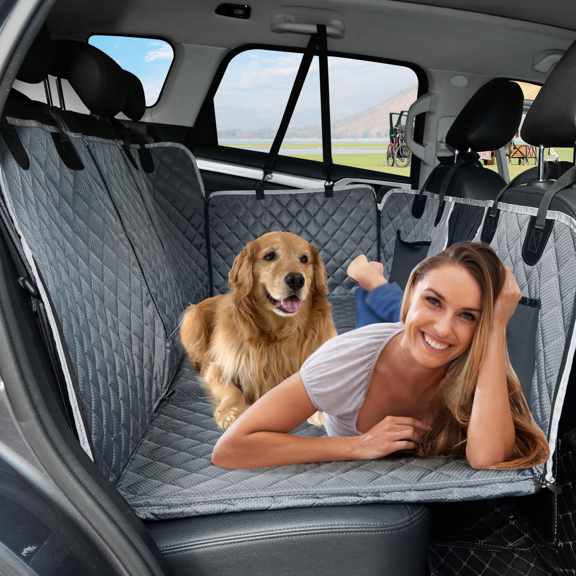 Anosospecial Back Seat Extender,Dog Car Seat Cover,Waterproof Pet Hammock Travel Bed,Durable Camping Air Mattress,Non Inflatable