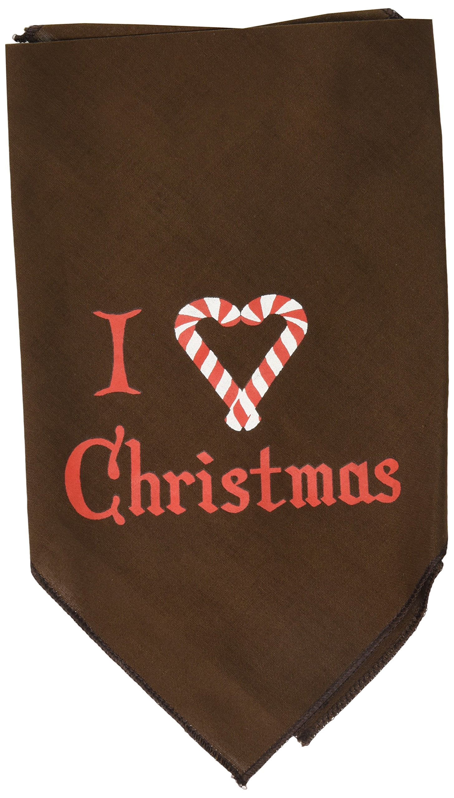 Mirage Pet Products Heart Christmas Screen Print Bandana for Pets, Small, Cocoa