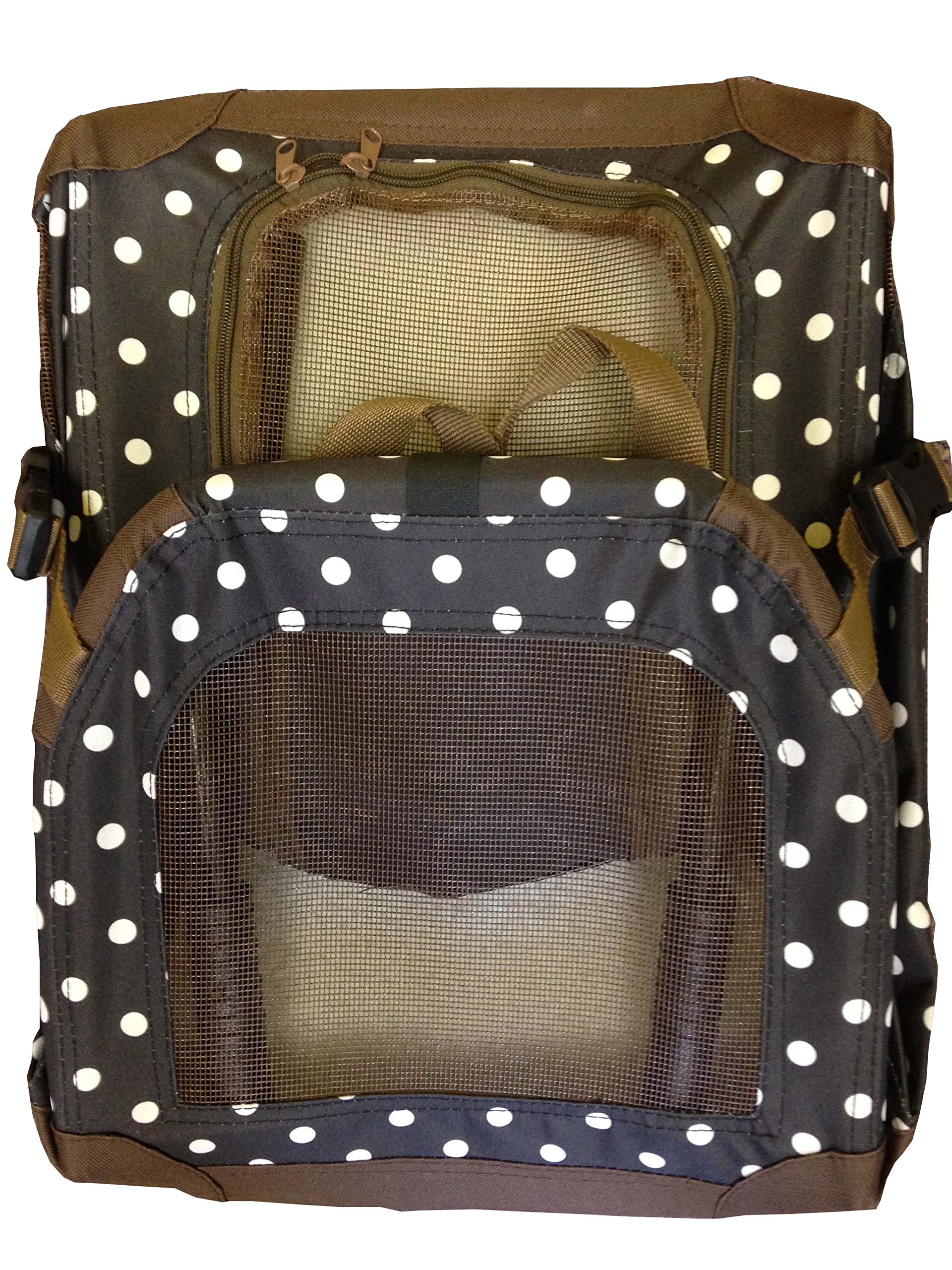 Pet Life Vista-View 360 Degree Zippered And Collapsible Soft Folding Dog Crate - Folding Travel Dog Kennel With Zippered Entrances Along The Pet Crate