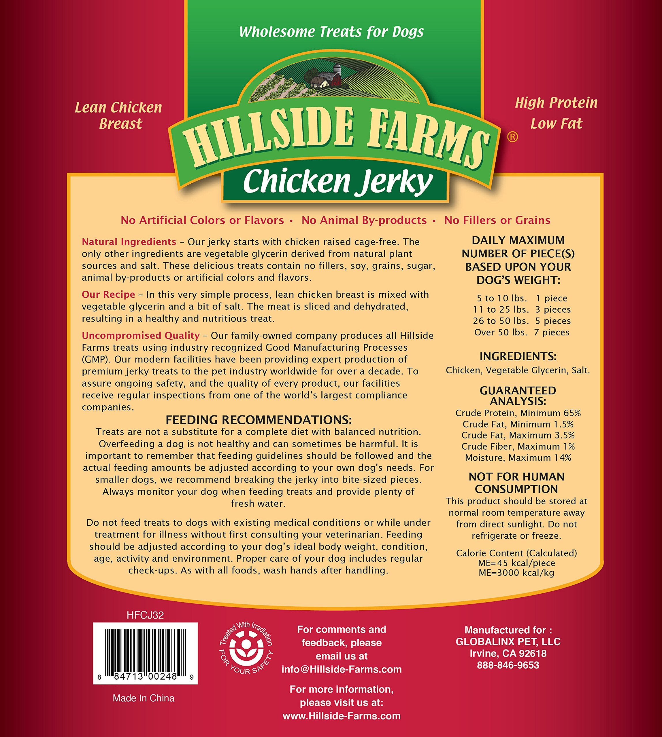 Hillside Farms Chicken Jerky 32 oz. (Natural Cut)