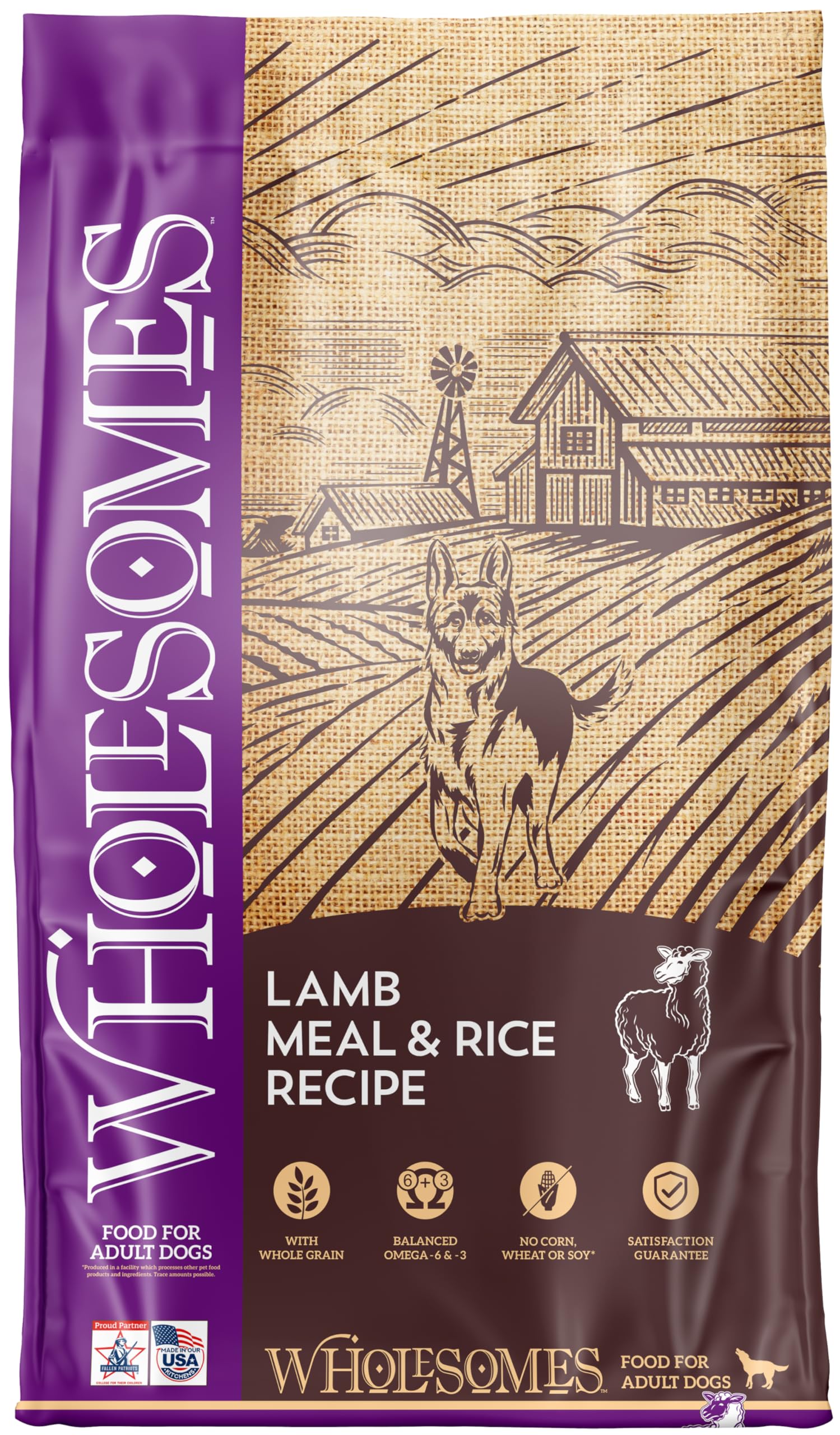 Wholesomes Lamb Meal & Rice Dry Dog Food 40 lb