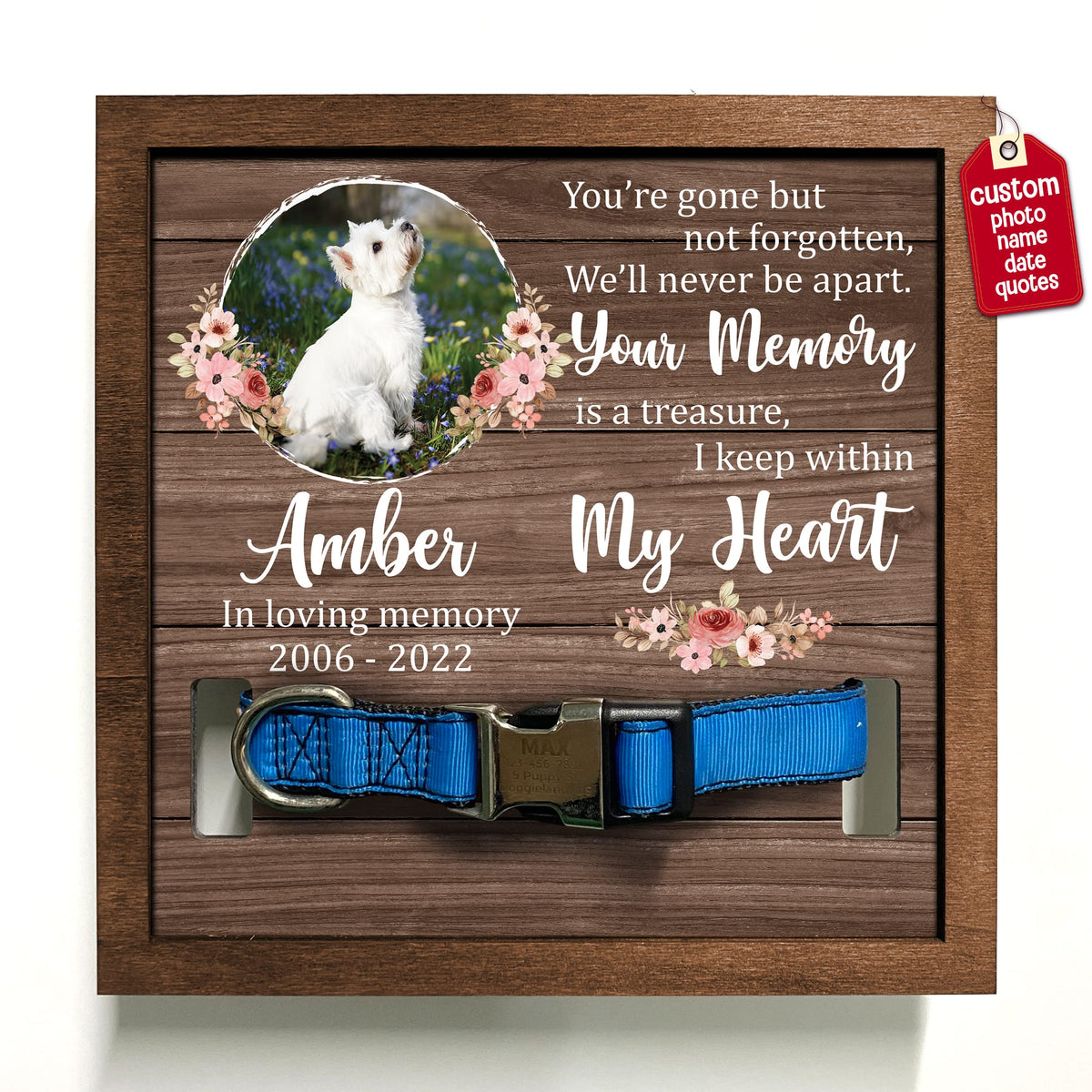 Bfigift Personalized Pet Loss Gifts Dog Picture Collar Frame Pet Remembrance Gifts Dog Memorial Gifts Dog Memorial Frames For Pictures Sympathy Gifts Keepsake Bereavement Gifts Funerary Decor Wall