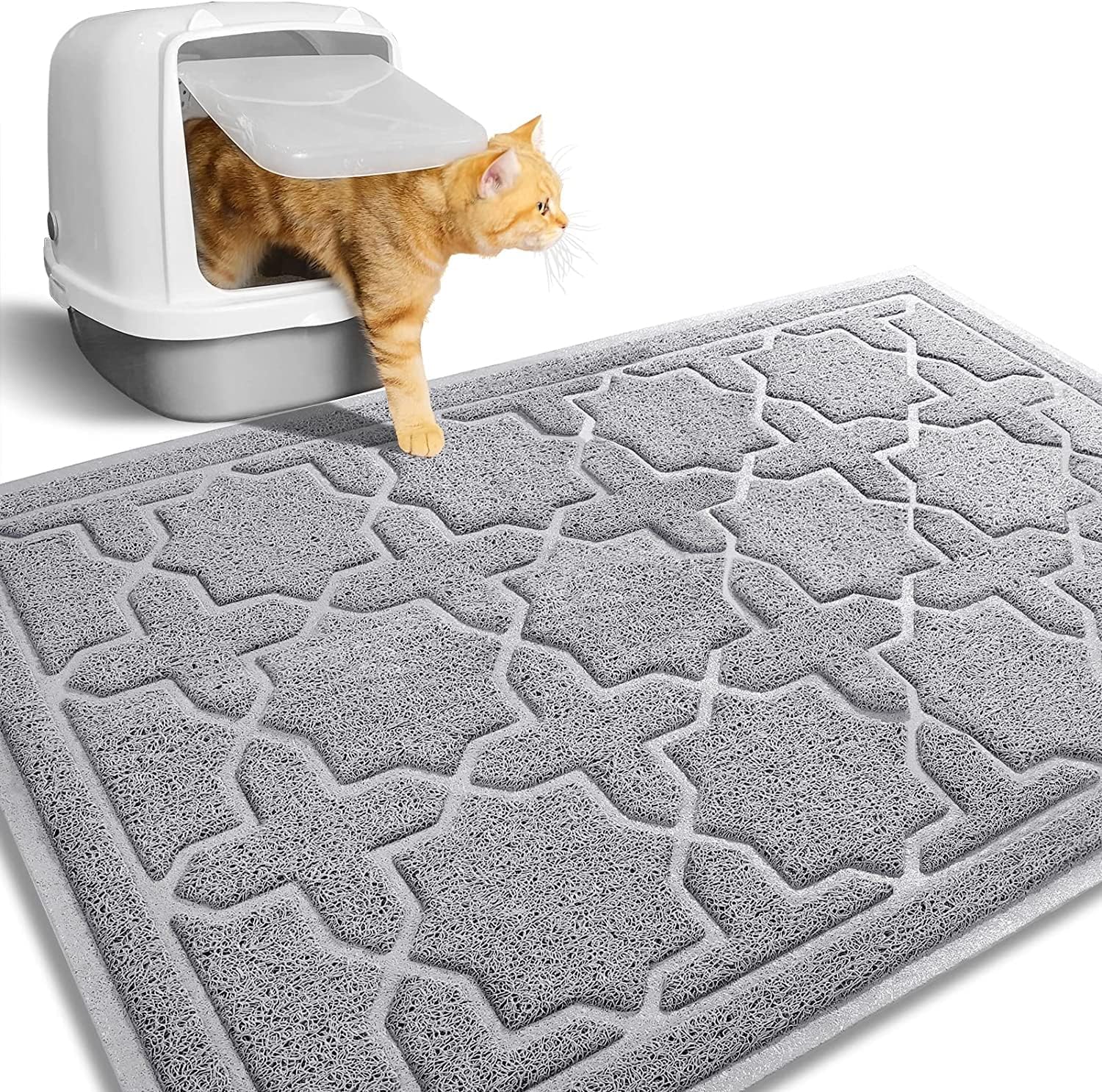 Yimobra Cat Litter Mat, Soft Premium Pvc Pad For Cat Litter Box Mats, Non Slip Durable Litter Trapping Rug, Phthalate Free, Urin