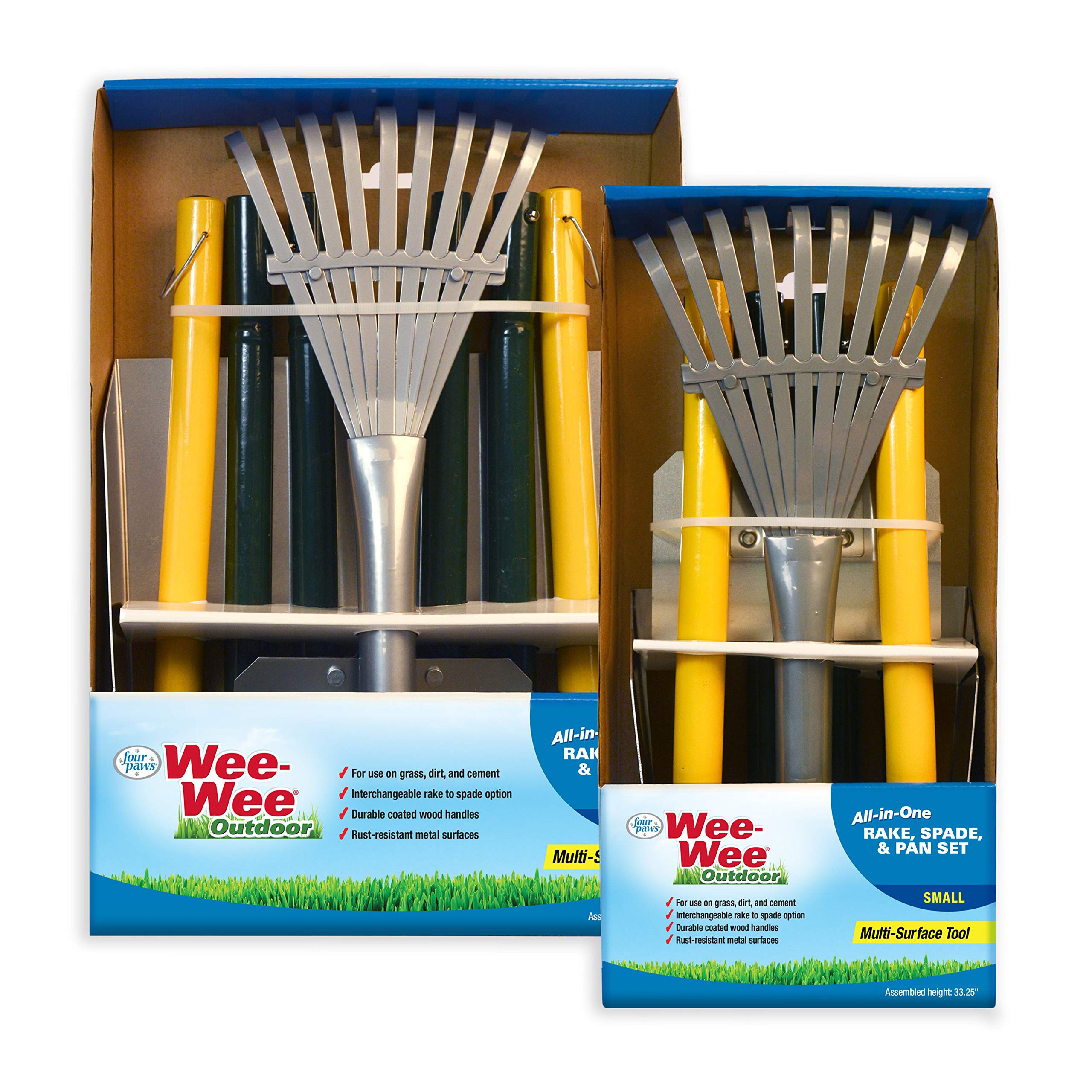 Four Paws Wee-Wee Pooper Scoopers For Dogs L Outdoor Rake L Spade & Pan L Pooper Scooper Set,Black