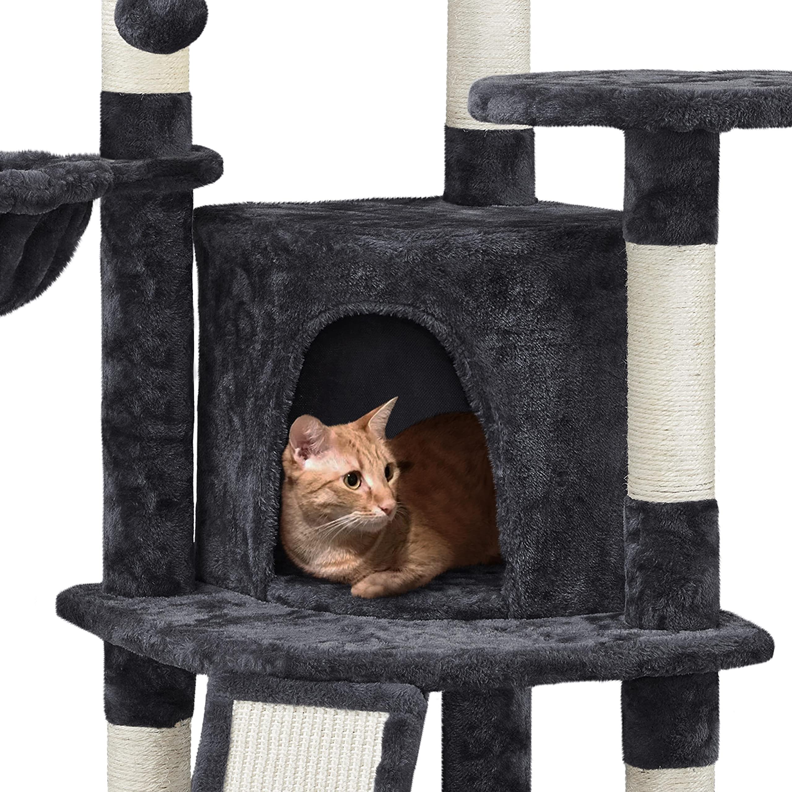 Yaheetech Cat Tree, 42In Cat Tower For Indoor Kittens, Pet Play House With Large Perch & Scratching Posts & Cozy Condo & Scratch