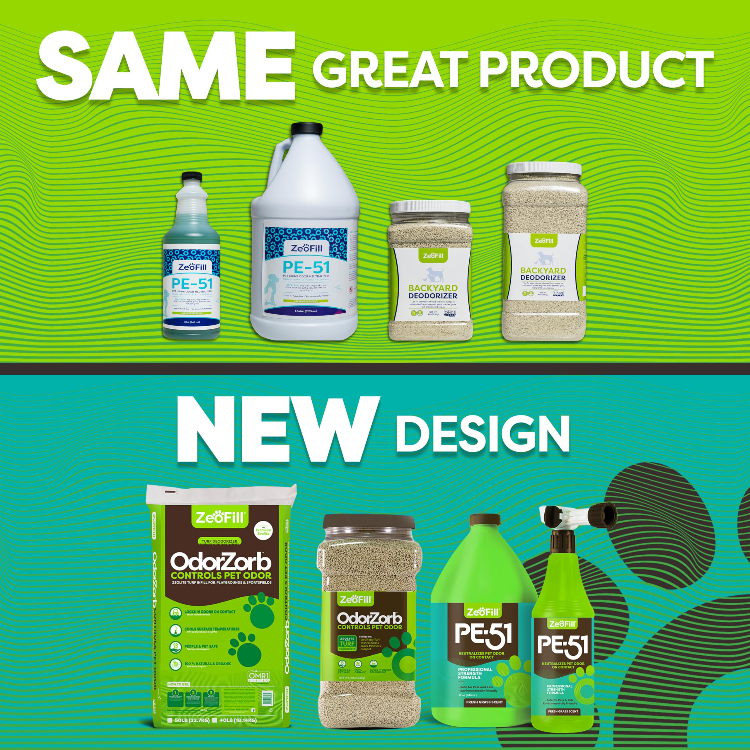 Zeofill Pe-51 Economy Pack - 1 Gallon & 32Oz Garden Hose Spray Bottle - Pet Urine, Pet Odor, & Yard Odor Eliminator - Dogs Urine