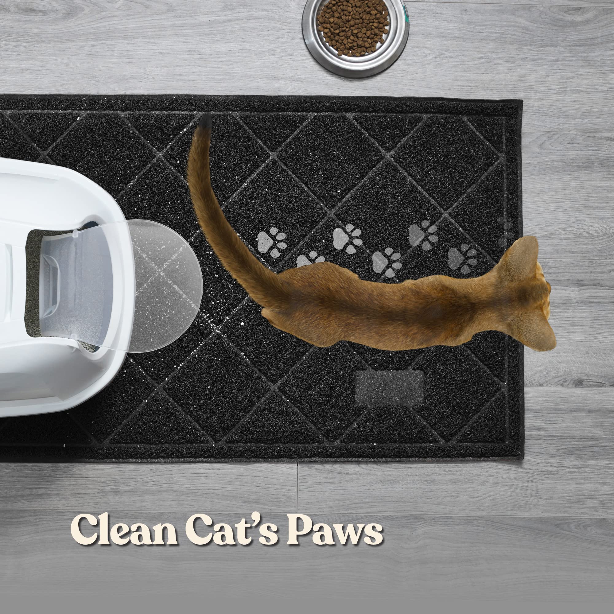 Durable Thick Cat Litter Mat - Modern Cat Mat With Non-Slip Bottom Stays In Place - Super Soft On Kitty Paws - Easy To Clean Litter Box Mat - Waterproof Cat Litter Trapping Mat Protect Floors.