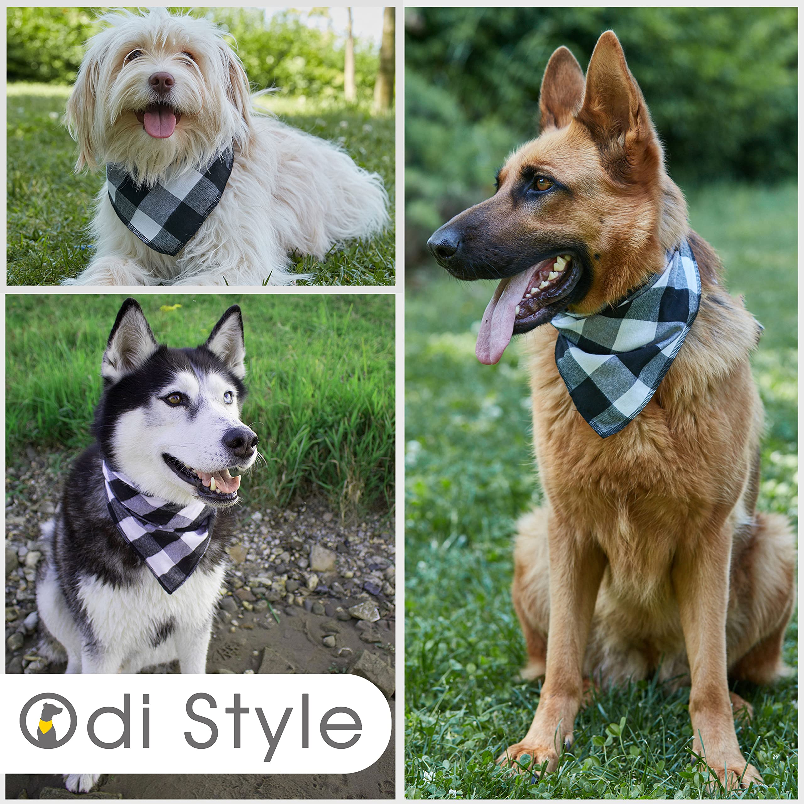 Odi Style Dog Bandana - Soft, Breathable And Eye Catching Buffalo Plaid Dog Bandanas, Handkerchiefs Scarfs, Bibs, Accessories For Small Medium Large Sized Dogs, Cats, Puppies, Red, Single Piece