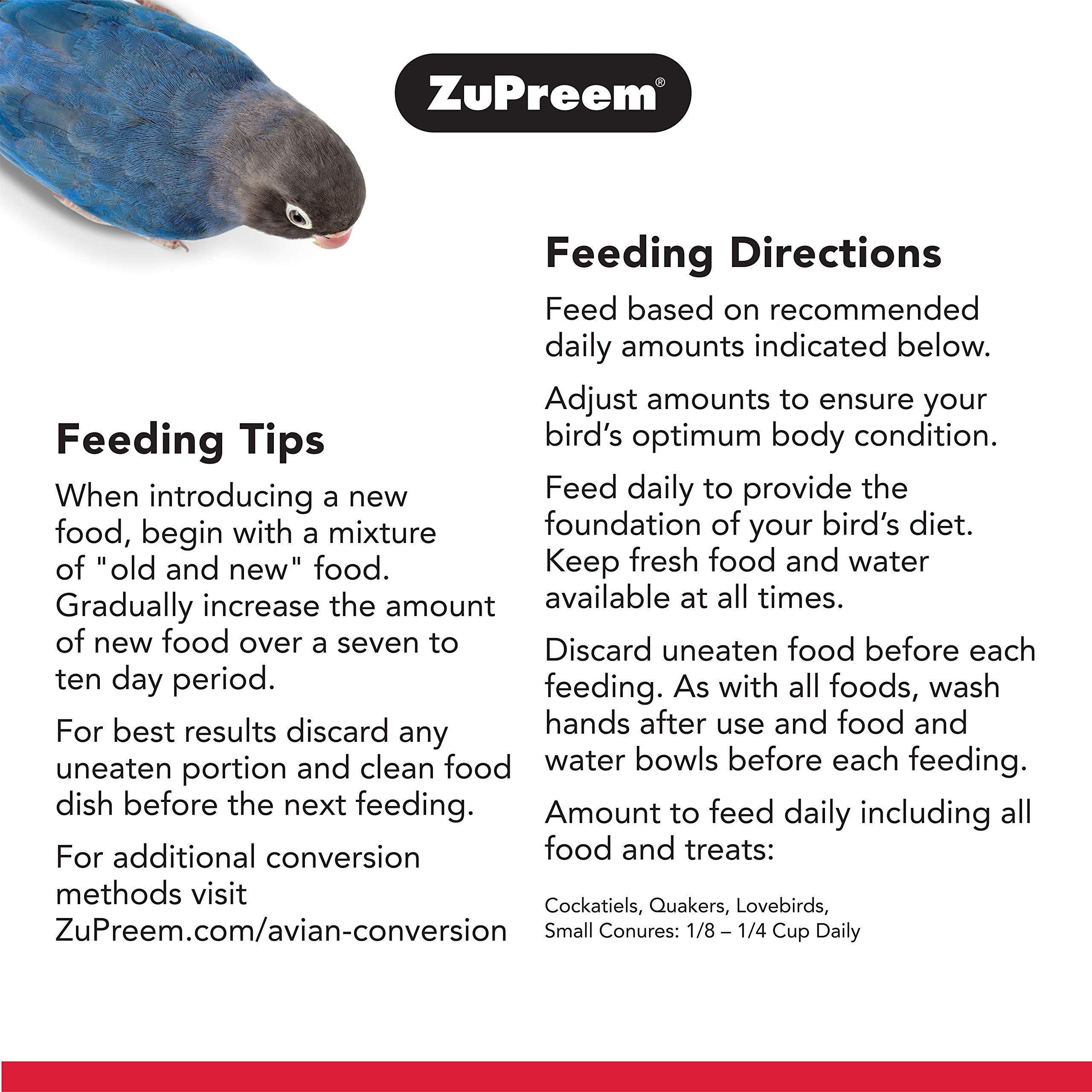 ZuPreem FruitBlend Flavor Pellets Bird Food for Medium Birds, 2 lb (Pack of 2) - Daily Blend Made in USA for Cockatiels, Quakers