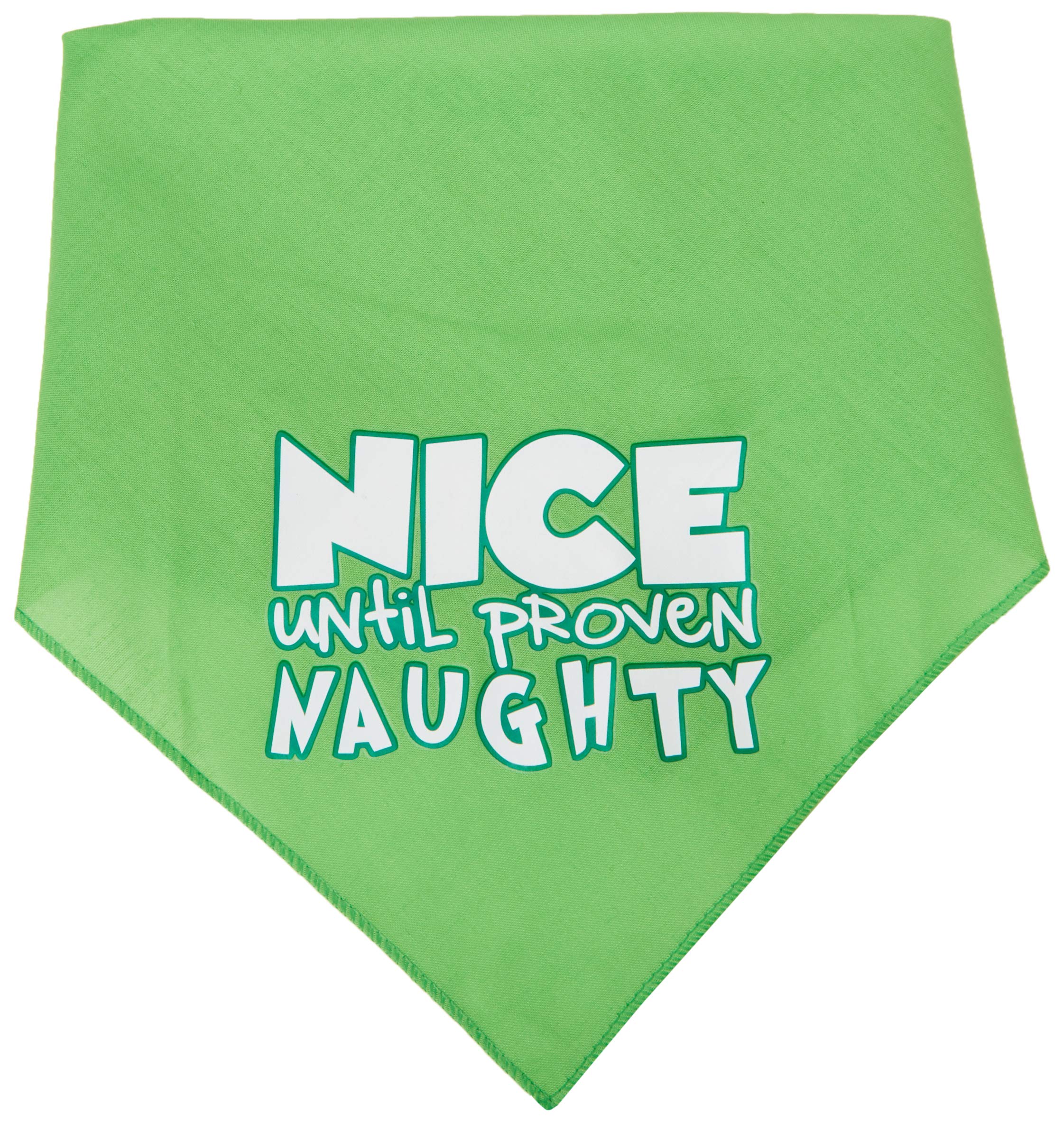 Mirage Pet Products 66-164 SMLMG Nice Until Proven Naughty Screen Lime Green Print Bandana, Small