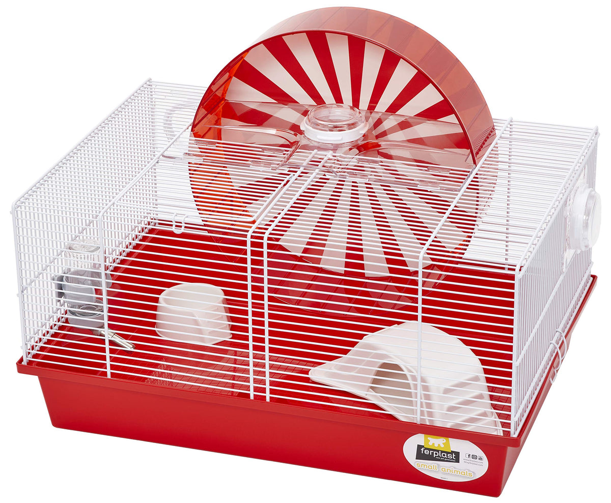 Ferplast 'Coney Island Theme Modular Hamster Cage Featuring Xxl 11.75-Inch Diameter Exercise Wheel, Includes All Accessories, 19.7L X 13.8W X 9.8H Inches,