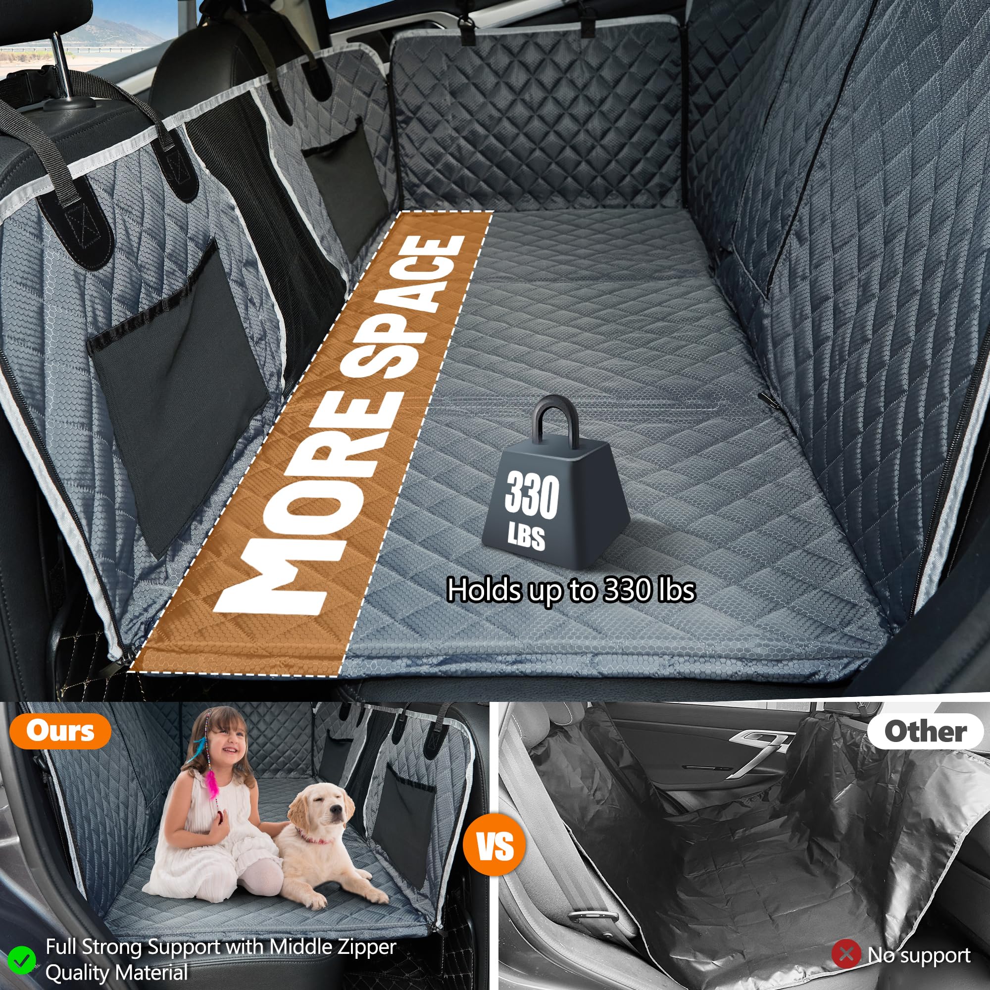 Anosospecial Back Seat Extender,Dog Car Seat Cover,Waterproof Pet Hammock Travel Bed,Durable Camping Air Mattress,Non Inflatable