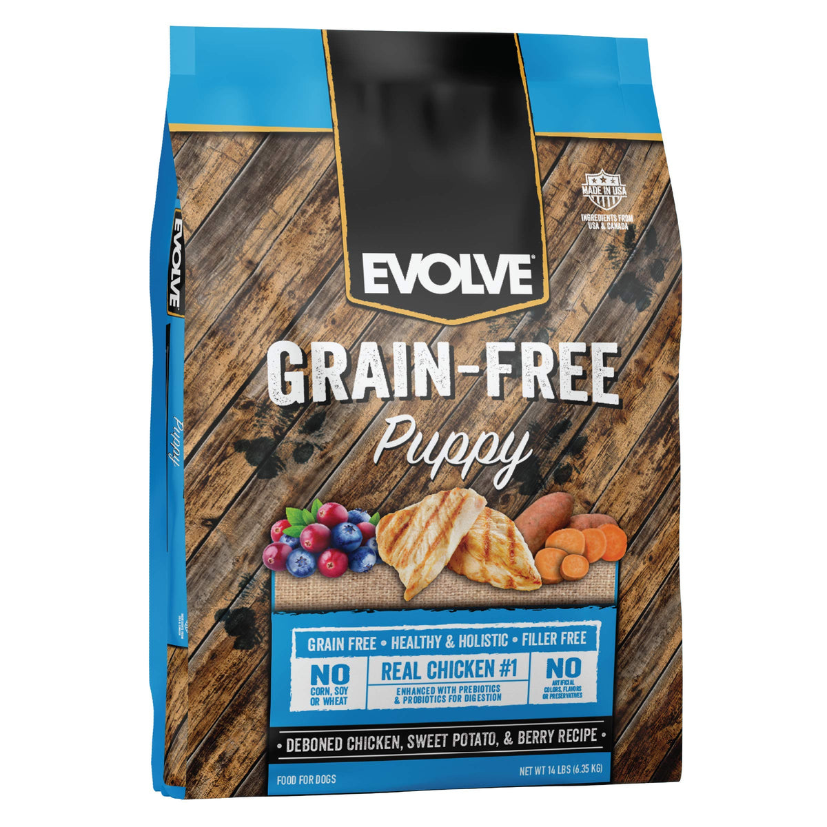 Evolve Grain Free Puppy Dog Food With Deboned Chicken, Sweet Potato & Berry, 14Lb