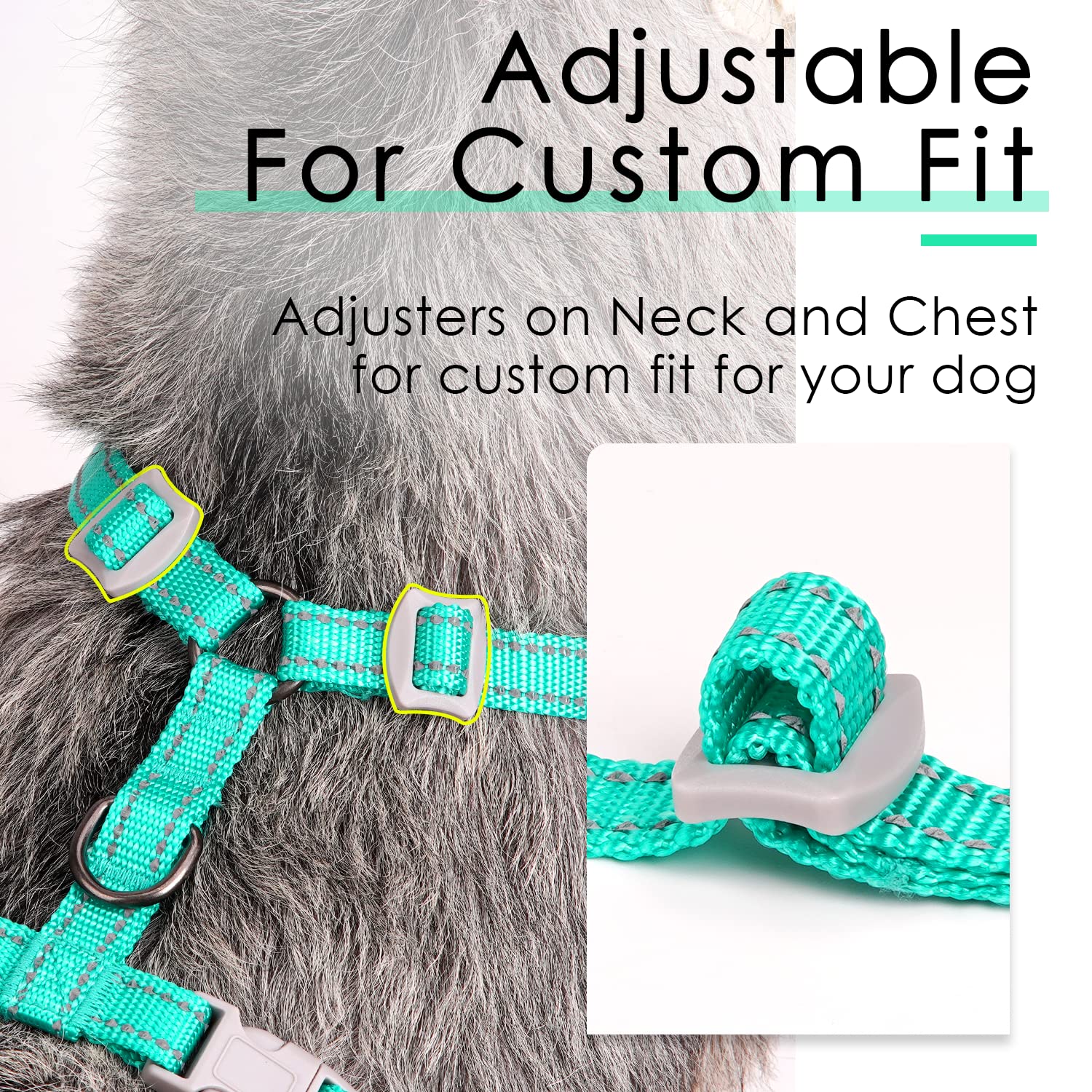 ThinkPet Reflective Breathable Soft Air Mesh No Pull Puppy Choke Free Over Head Vest Harness for Puppy Small Medium Dogs and Cat