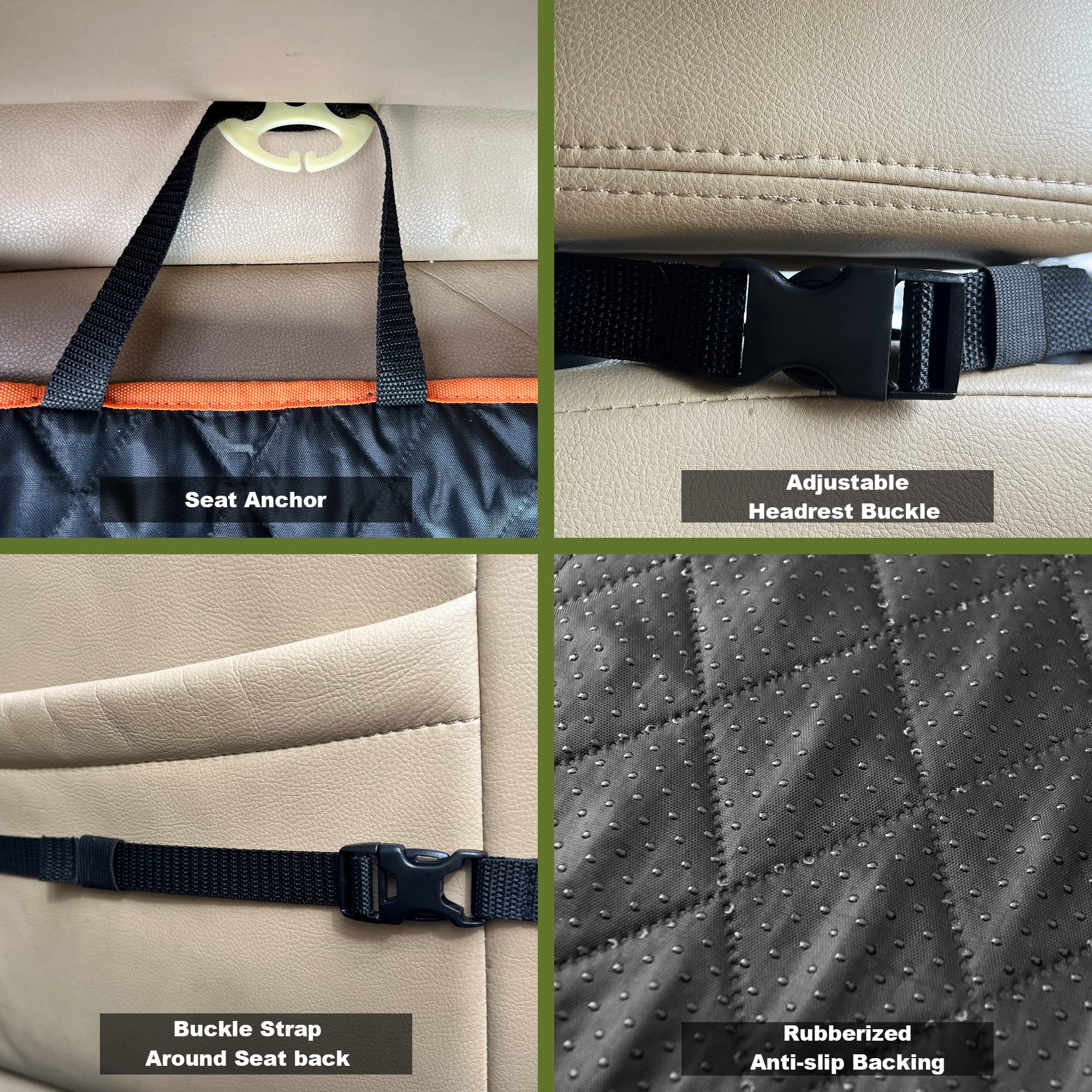 2 Packs Car Front Seat Cover For Dogs, Waterproof Pet Car Seat Protector, Nonslip Scratch-Proof Dog Seat Cover For Cars, Trucks