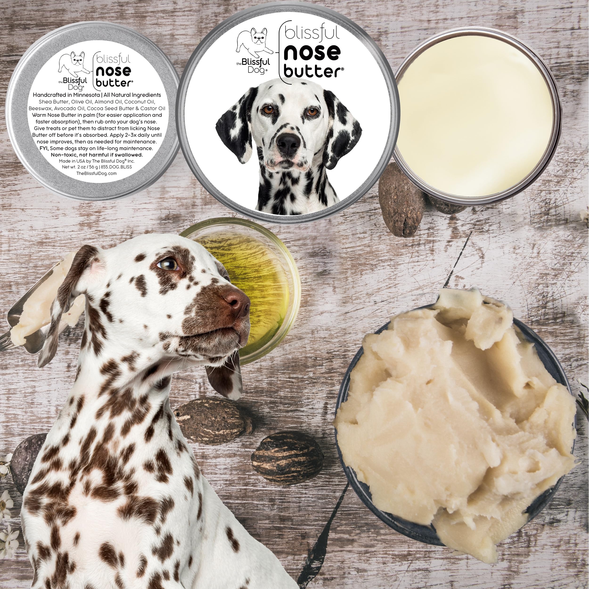 The Blissful Dog Dalmatian Unscented Nose Butter, 8-Ounce