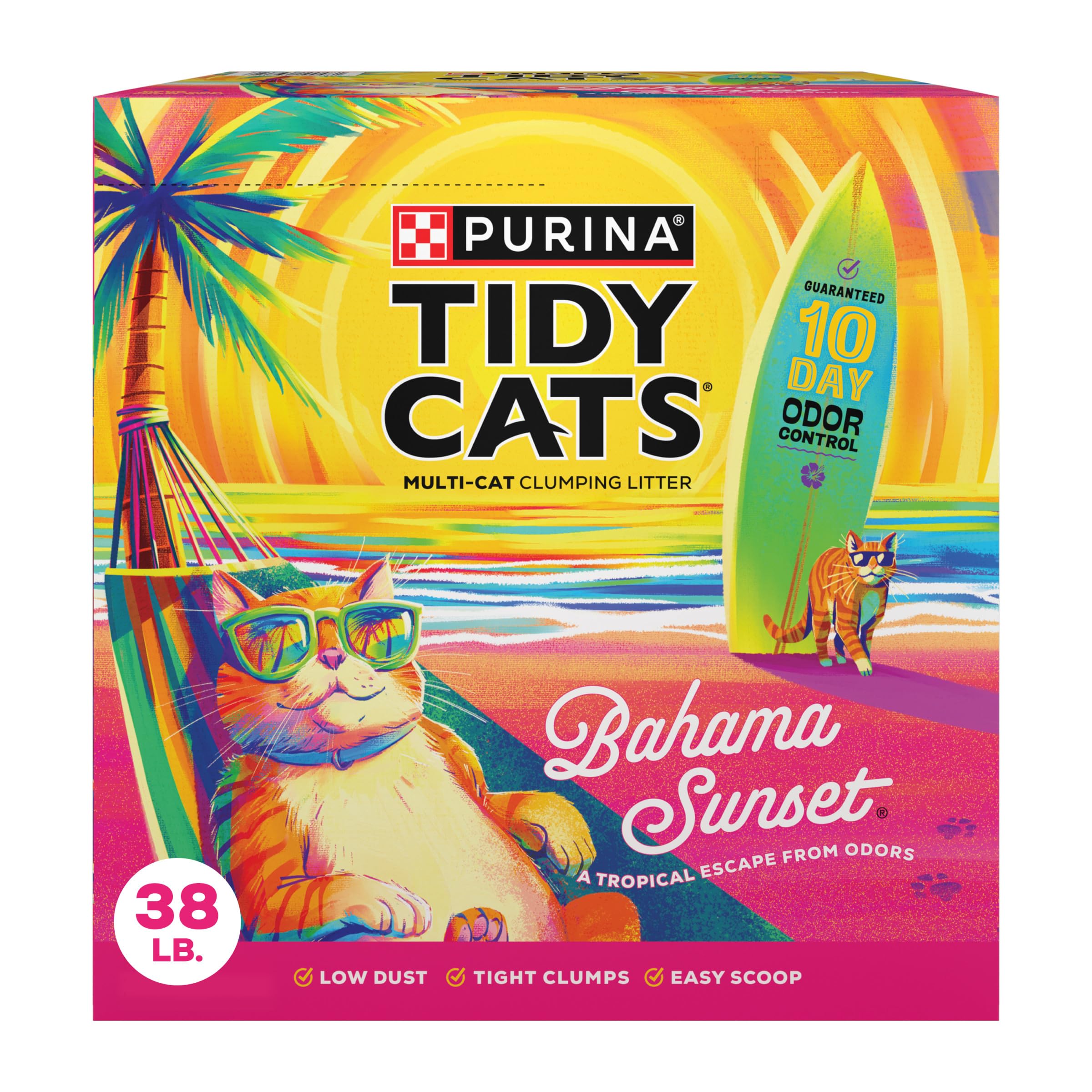 Purina Tidy Cats Bahama Sunset Scented Clumping Cat Litter Odor Control Formula - 38 Lb. Box