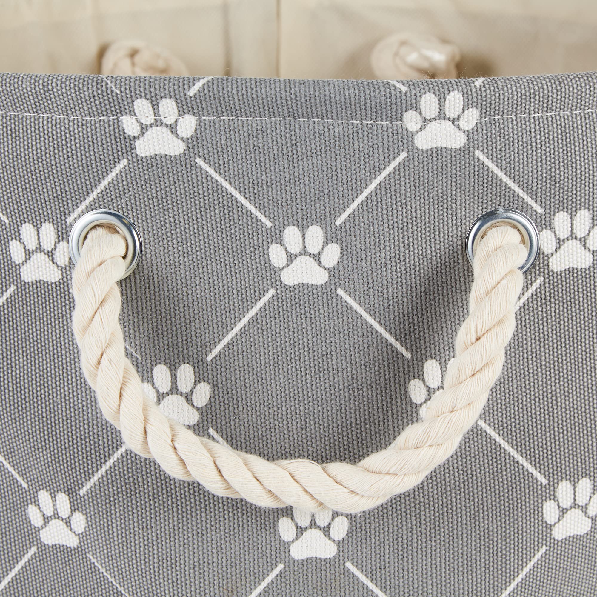 Bone Dry Pet Storage Paw and Bone, Trellis Collection, Large Rectangle, 17.5x12x15 Gray