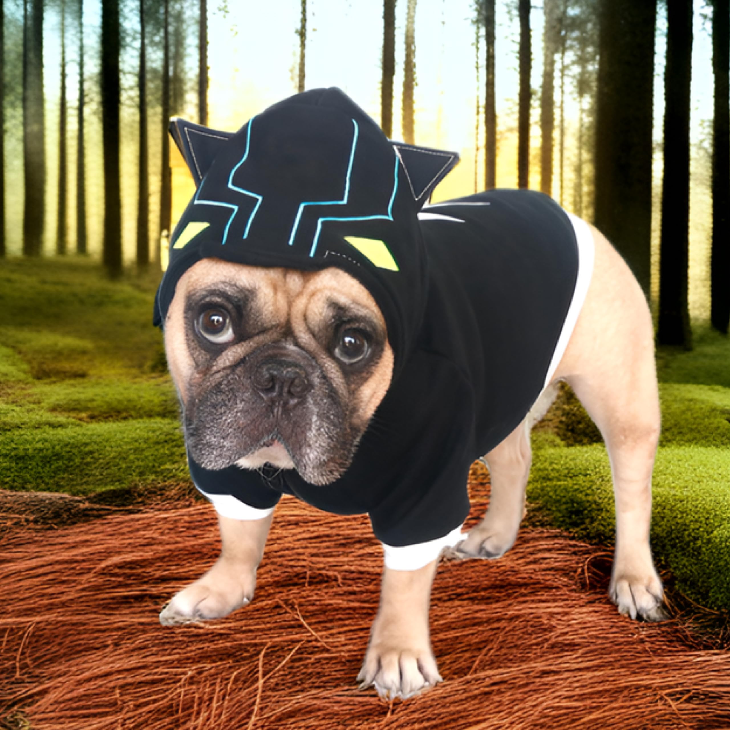 Ichoue Black Panther Costumes Hoodies For French Bulldogs, Pugs, English Bulldogs, Keep Your Dogs Warm And Stylish. Add Fun To Your Pet? Wardrobe, Sure To Turn Heads - Black, Large Plus