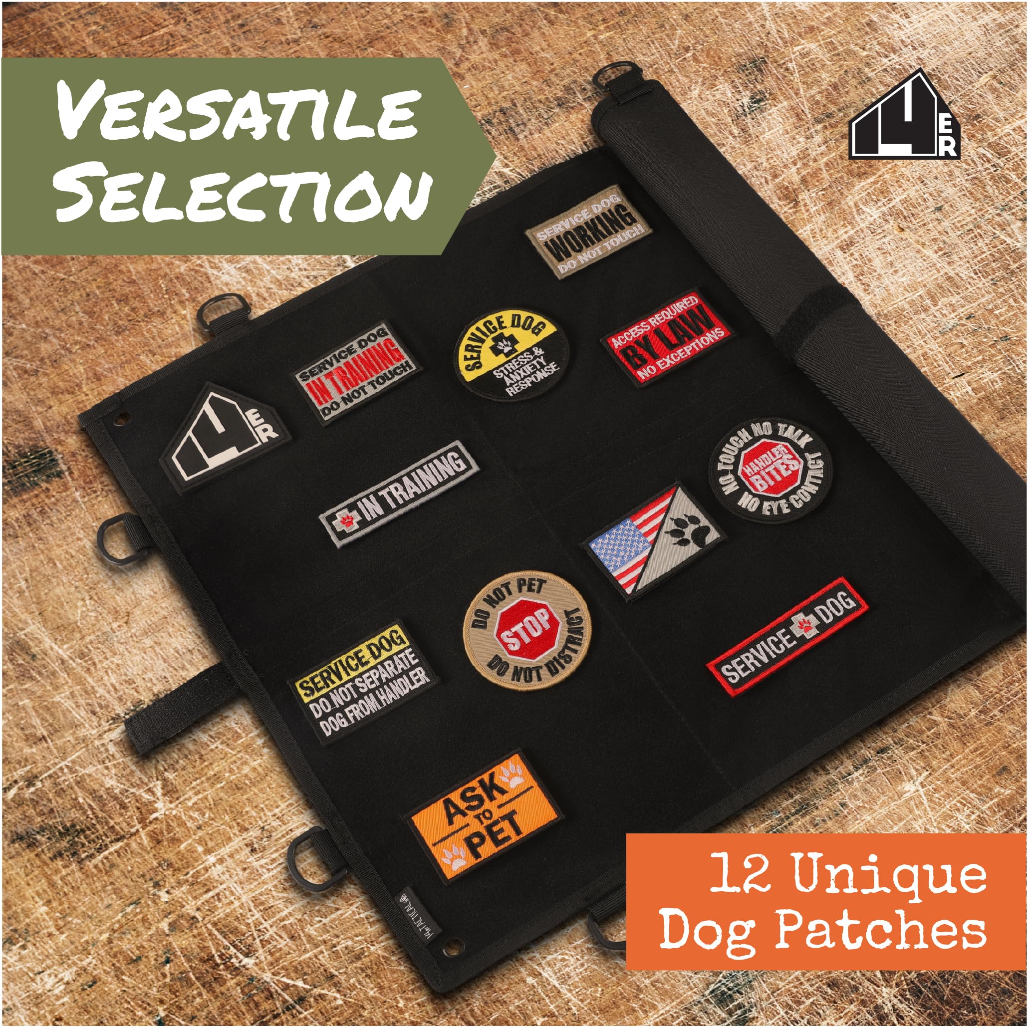 14Er Tactical Service Dog Patches | Ask To Pet Patch, Do Not Pet Patch, Service Dog In Training Patches | Service Dog Vest Patches, Dog Patches For Harness | Service Dog Patch Set (12-Pack)