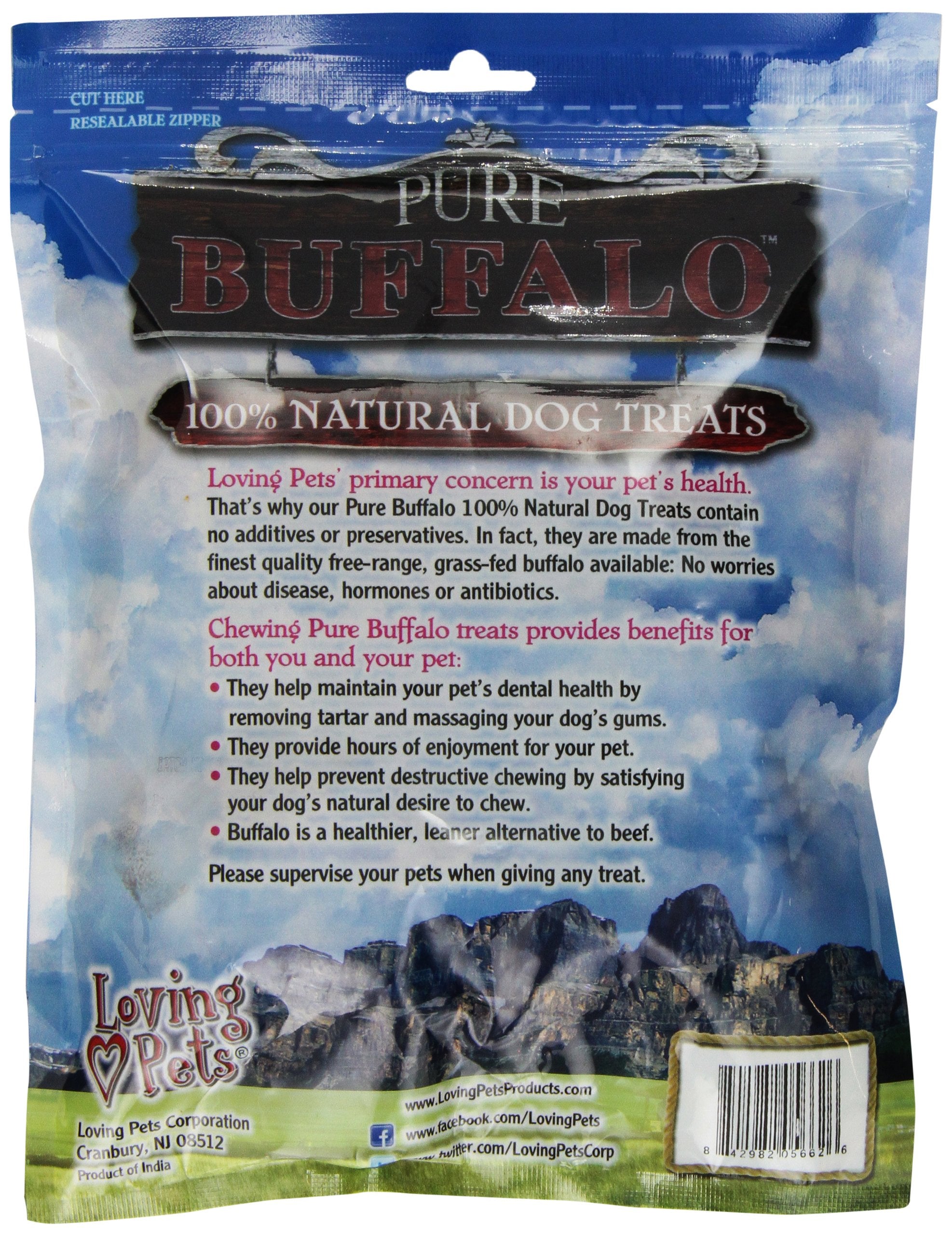 Loving Pets Pure Buffalo Lung Steaks Dog Treat, 4 -Ounce