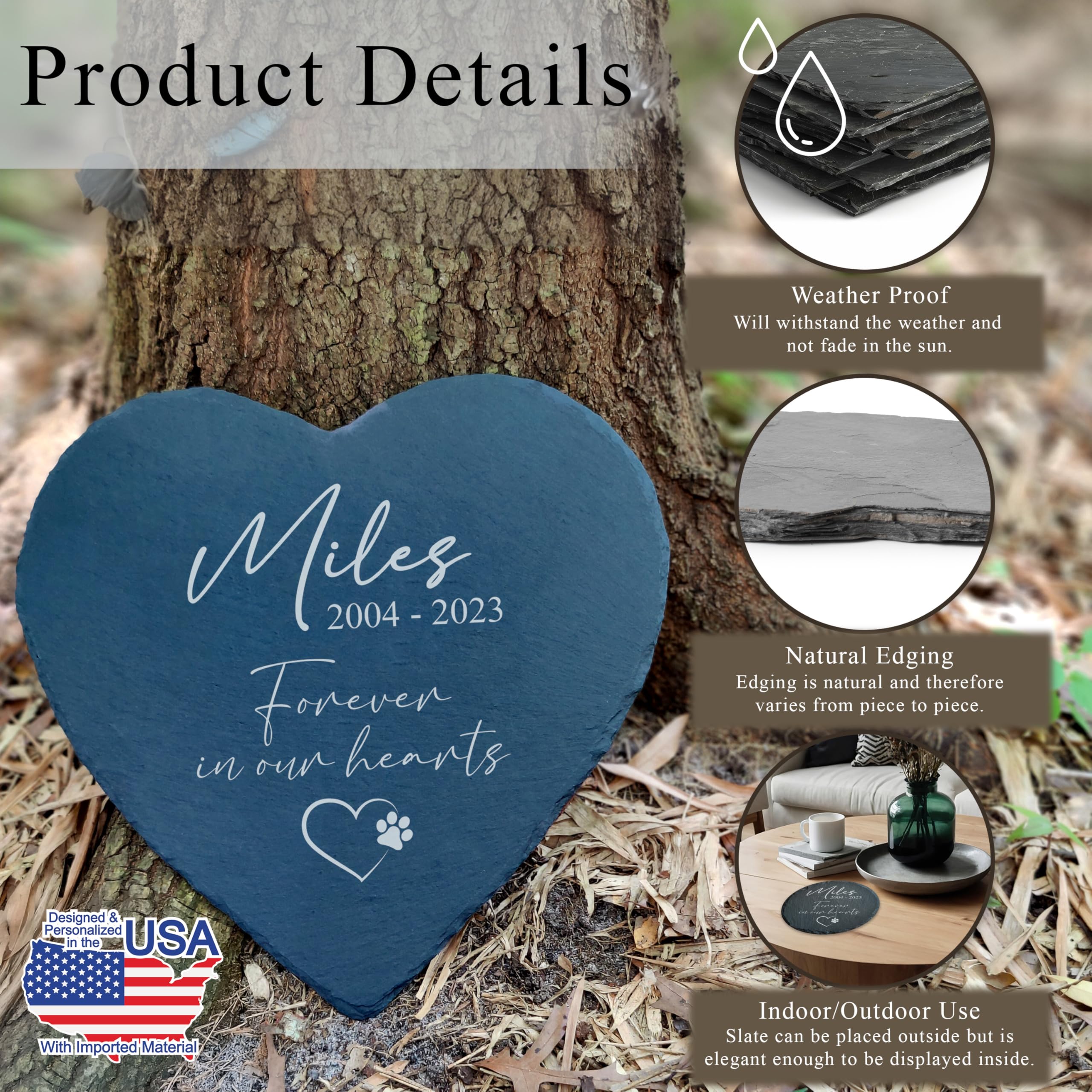 Dog Memorial Gifts, Cemetery Decorations For Grave, Pet Loss Sympathy Gift, Personalized Remembrance Garden Stone, Cat Lovers He