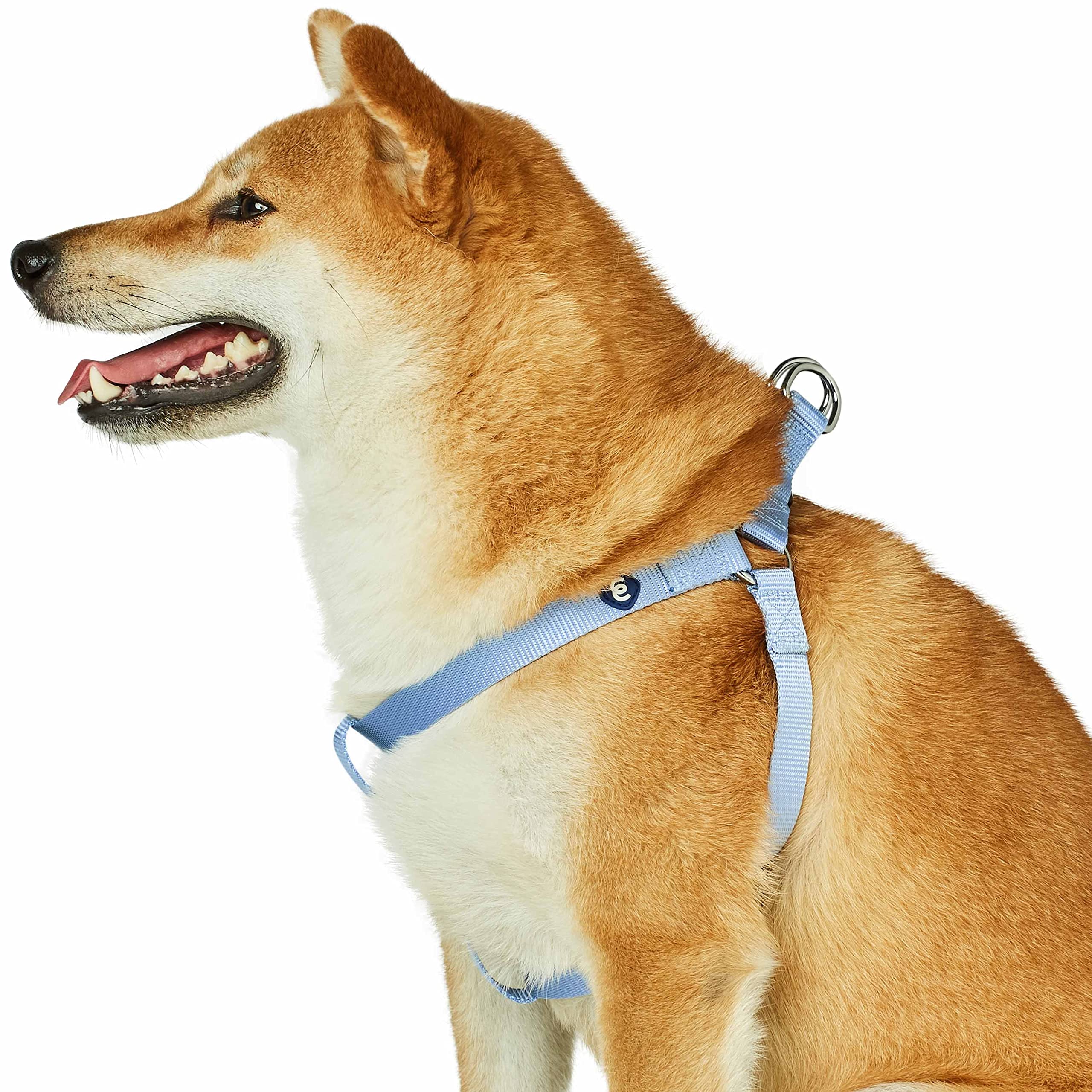 Blueberry Pet Essentials Classic Durable Solid Nylon Step-In Dog Harness, Chest Girth 20' - 26', Chambray Blue, Medium, Adjustable Harnesses For Puppy Boy Girl Dogs