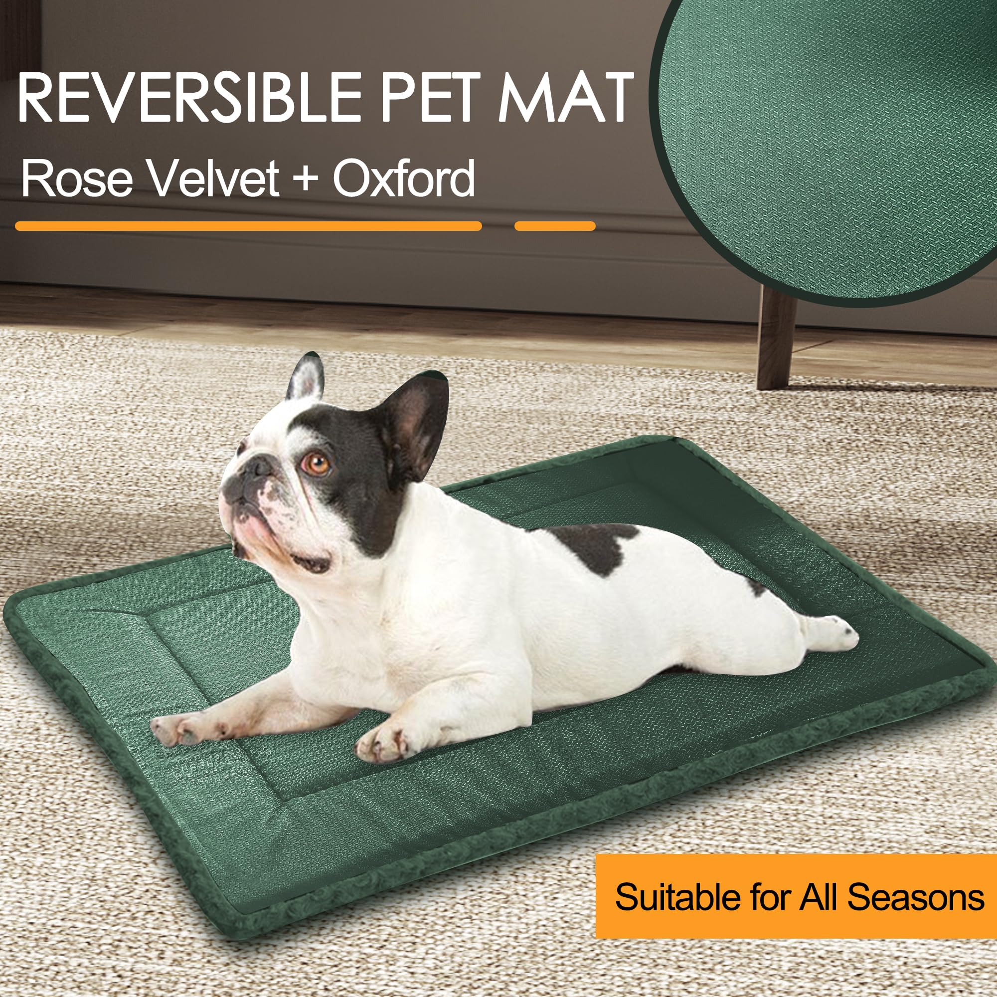 Large Dog Pads For Crates - Rectangular, 36X24 Inch Waterproof Bed With Anti-Slip Bottom, Home Or Travel, Chew Resistant And Ult