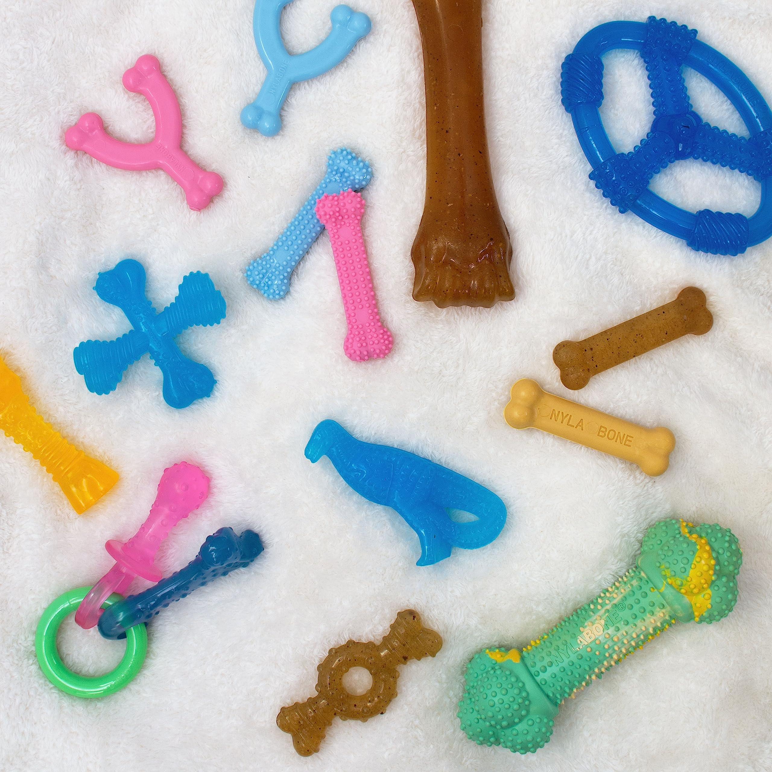 Nylabone Wishbone Puppy Chew Toy, Toys For Teething Puppies, Blue, Chicken Flavor, X-Small - Up To 15 Lbs, 1 Count