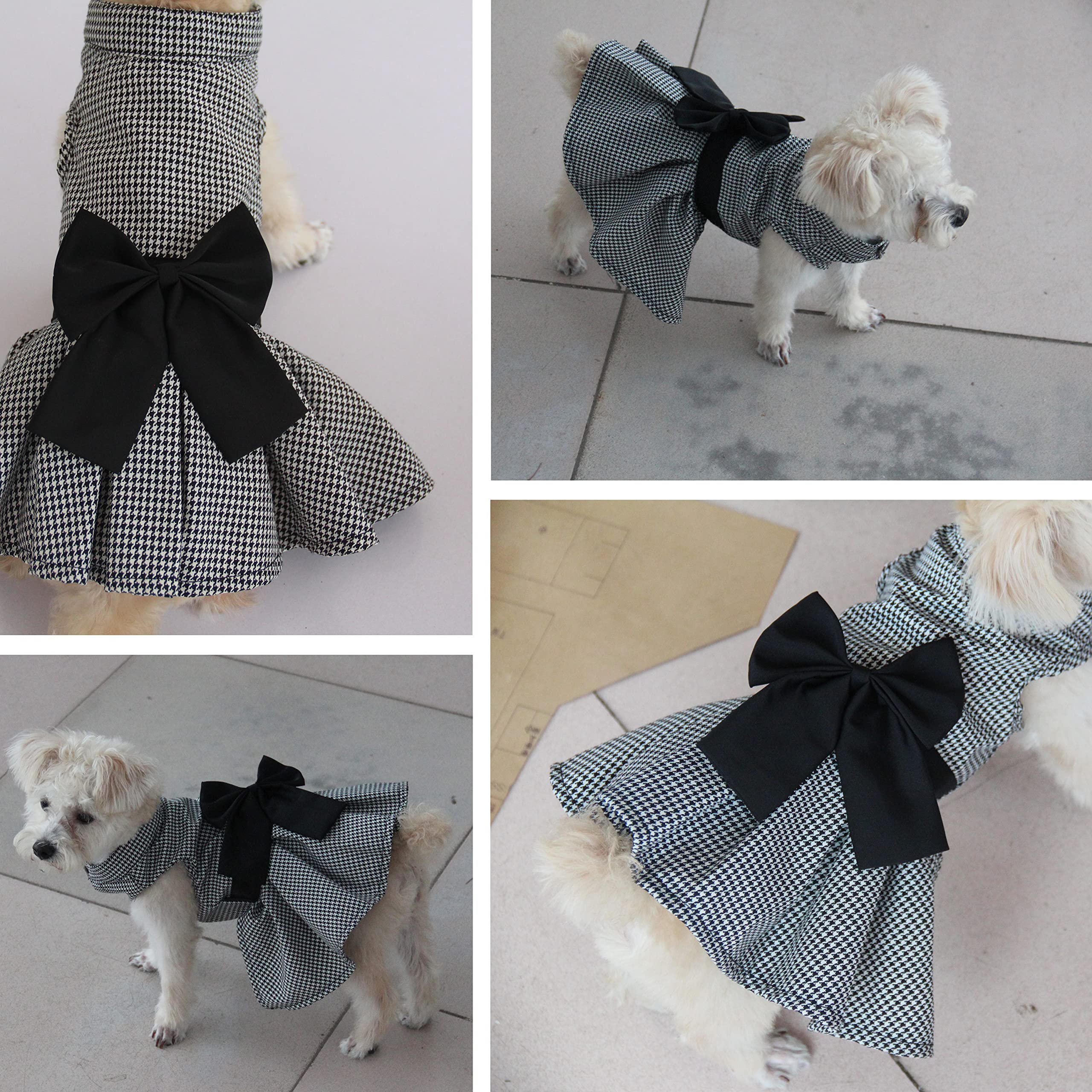 Dog Dress With Bowknot, Fashional All Weather Puppy Clothes Wedding Holiday Princess Pet Dresses For Small Dogs Cats Girl (Mediu